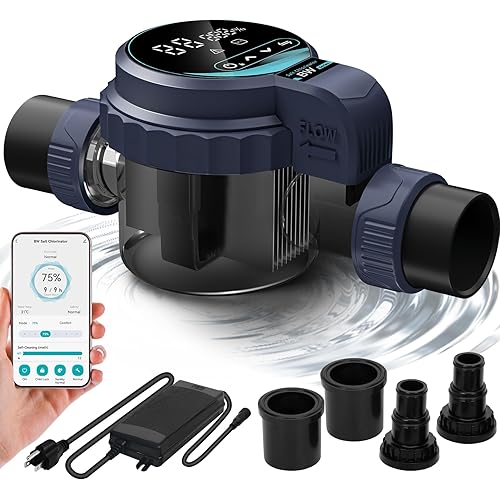 Salt Chlorine Generator for Pools up to 26,500 Gallons, Smart Salt Water Pool Chlorinator System with App Remote Control and Self-Cleaning, One-Touch Operation & Low Maintenance