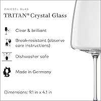 Vista 2 de ZWIESEL GLAS Sensa - Copas de vino tinto borgoña (juego de 6), copas de vino para vino tinto y blanco, vasos de cristal Tritan aptos