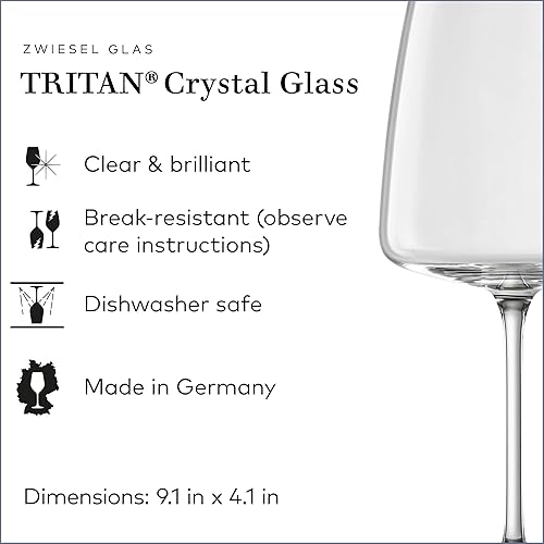 Miniatura 2 de ZWIESEL GLAS Sensa - Copas de vino tinto borgoña (juego de 6), copas de vino para vino tinto y blanco, vasos de cristal Tritan aptos para