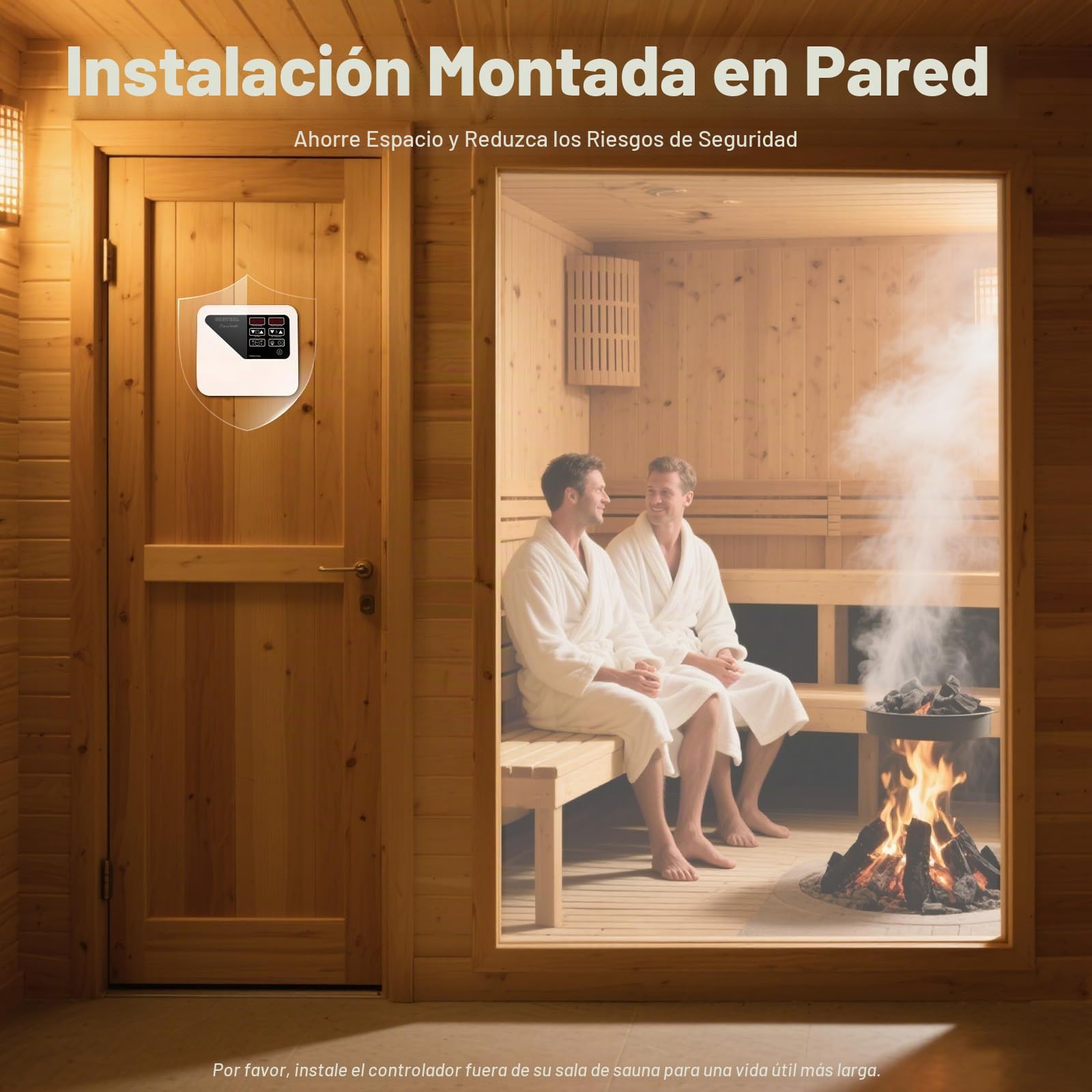 Control de sauna, 220 V-240 V, dispositivo de control externo para sauna, 3 – 9 kW, dispositivo de control de estufa de sauna, controlador digital, protección contra fugas y función de almacenamiento