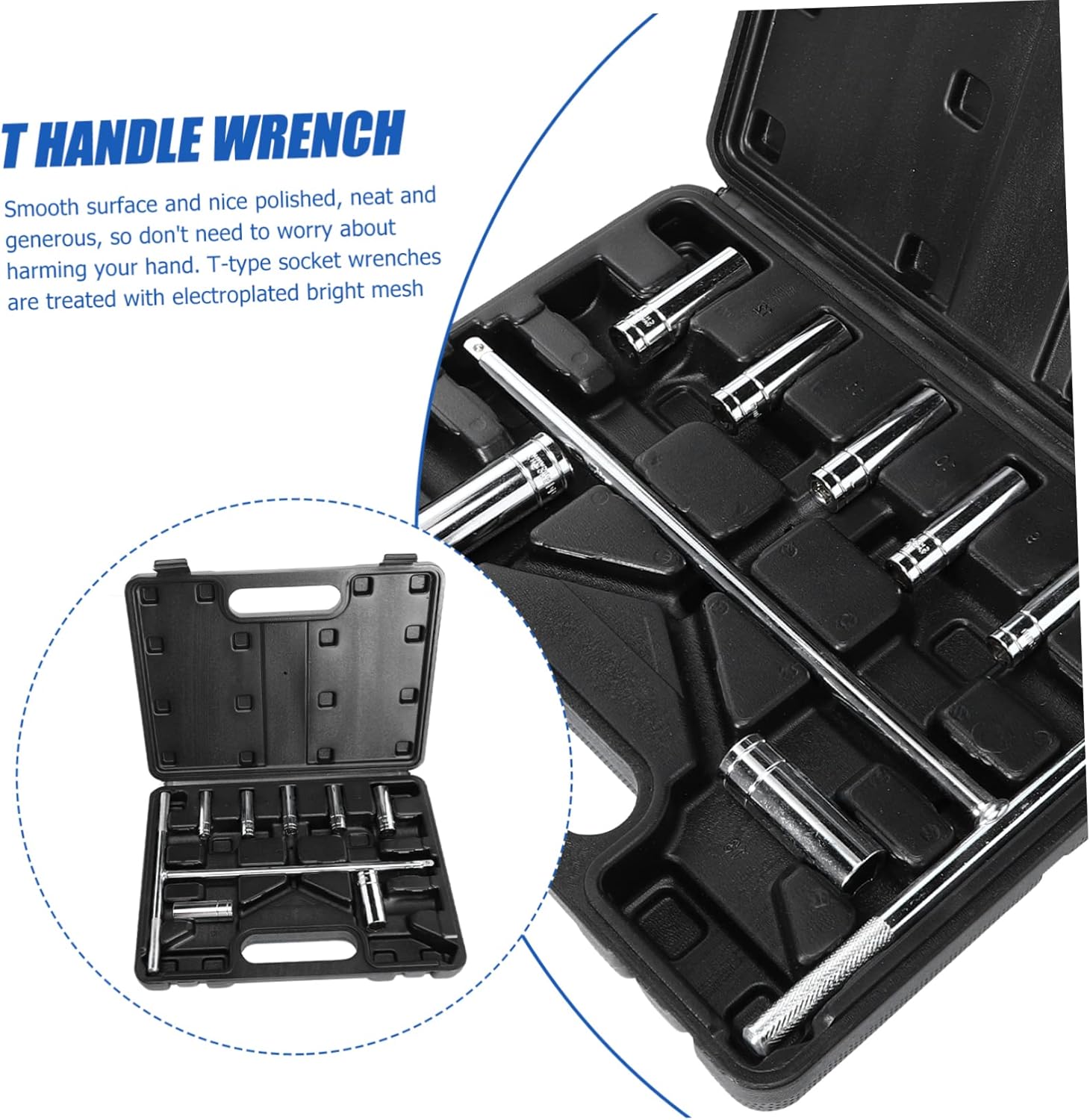 T-type Socket Wrench Set 9pcs Metric Ratchet Wrench Set Spanner Tool Repair Kit