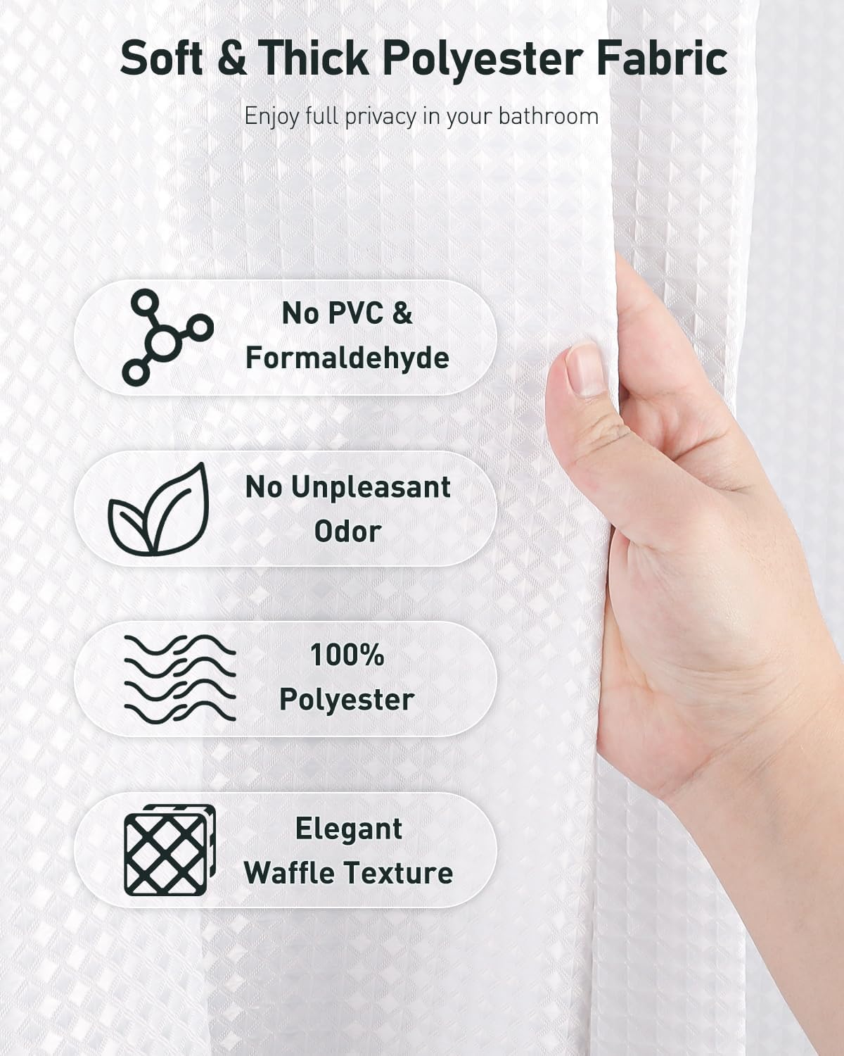 Uniclife White Shower Curtain - Image 4