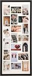 41x17 Cadre photo de gros collage de pouce,cadres photo multi-bois,20 Ouvertures 4x6 Photos,Affichage de photos en format mural,Black