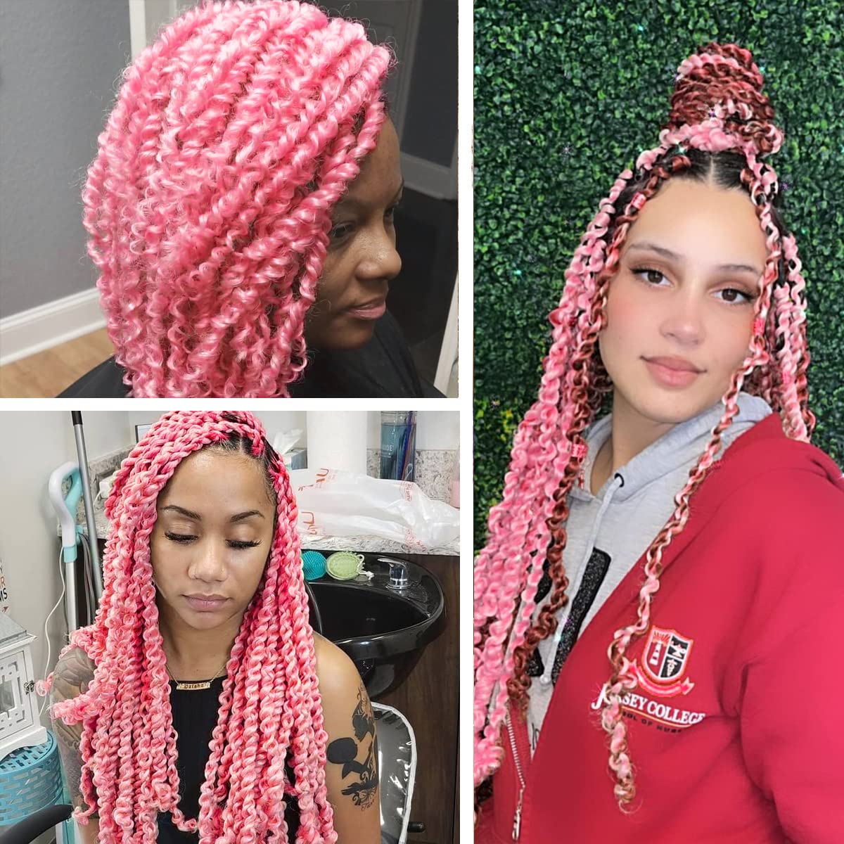 Amazon.com : Pink Passion Twist Hair 24 Inch 2 Packs Water Wave