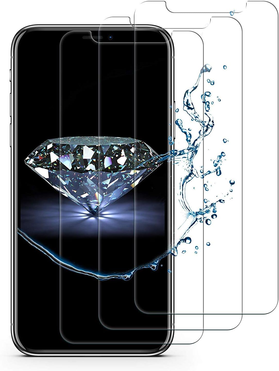 iPhone XS MAX Tempered Glass Screen Protector [3 Pack] iPhone XS MAX Screen Protector 6.5inch 3D Touch Easy to install Friendly Case Design iphone Xs max Glass Screen Protector 2018