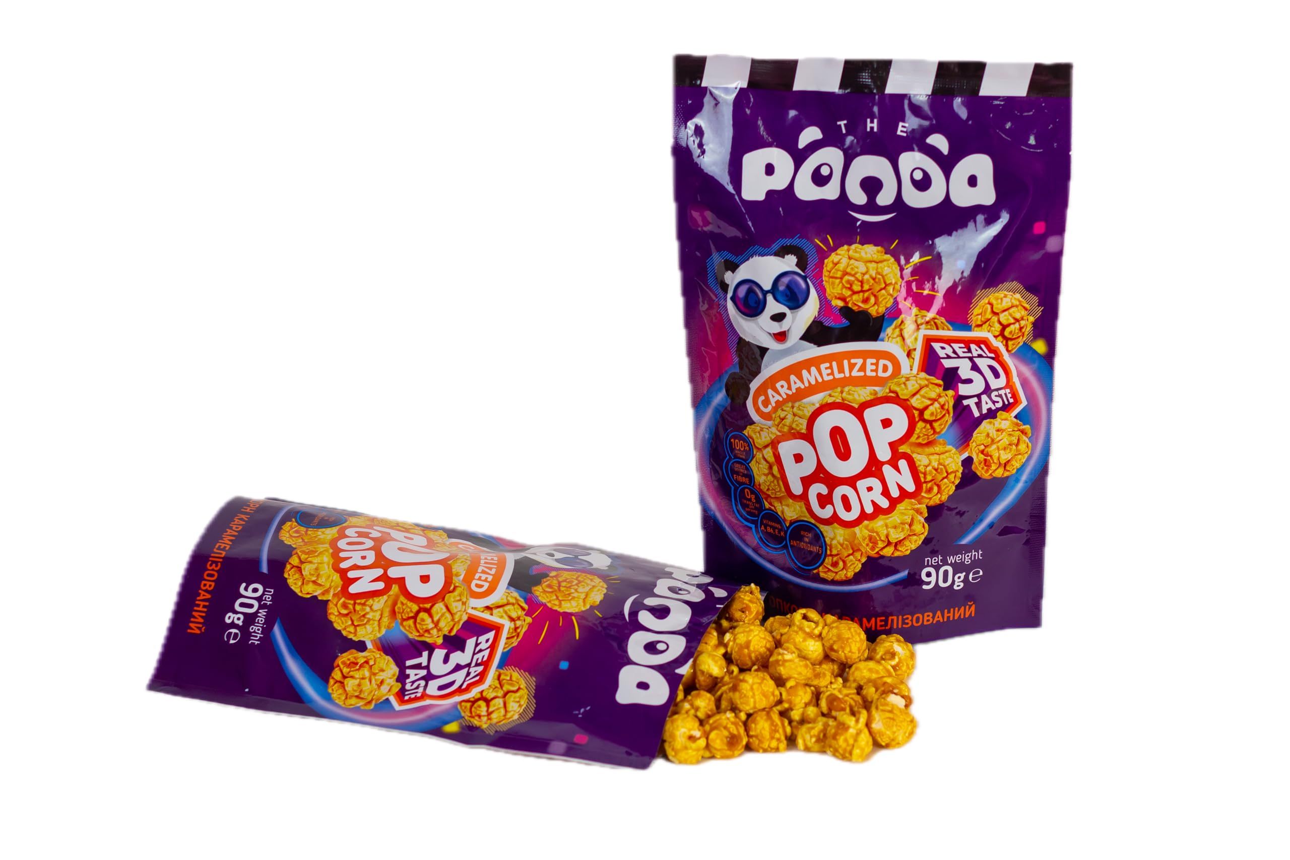 Pack 20x90 g Palomitas PANDA – popcorn dulce con sabor único, en formato doy pack divertido, ideal para niños y fiestas