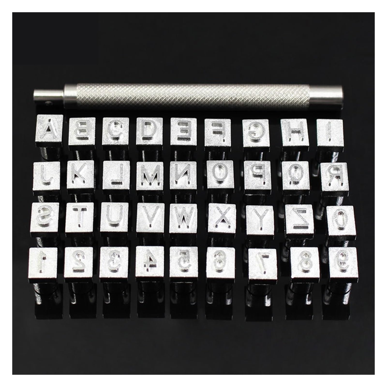 Buchstabenstempel FüR Leder 36 Teile/Satz Alphabet Buchstaben & Zahlen Stempel Set 3,0mm/6mm Stahl Punch Metall Stanzen Leder Werkzeuge for DIY Handwerk(6 mm Stamper)