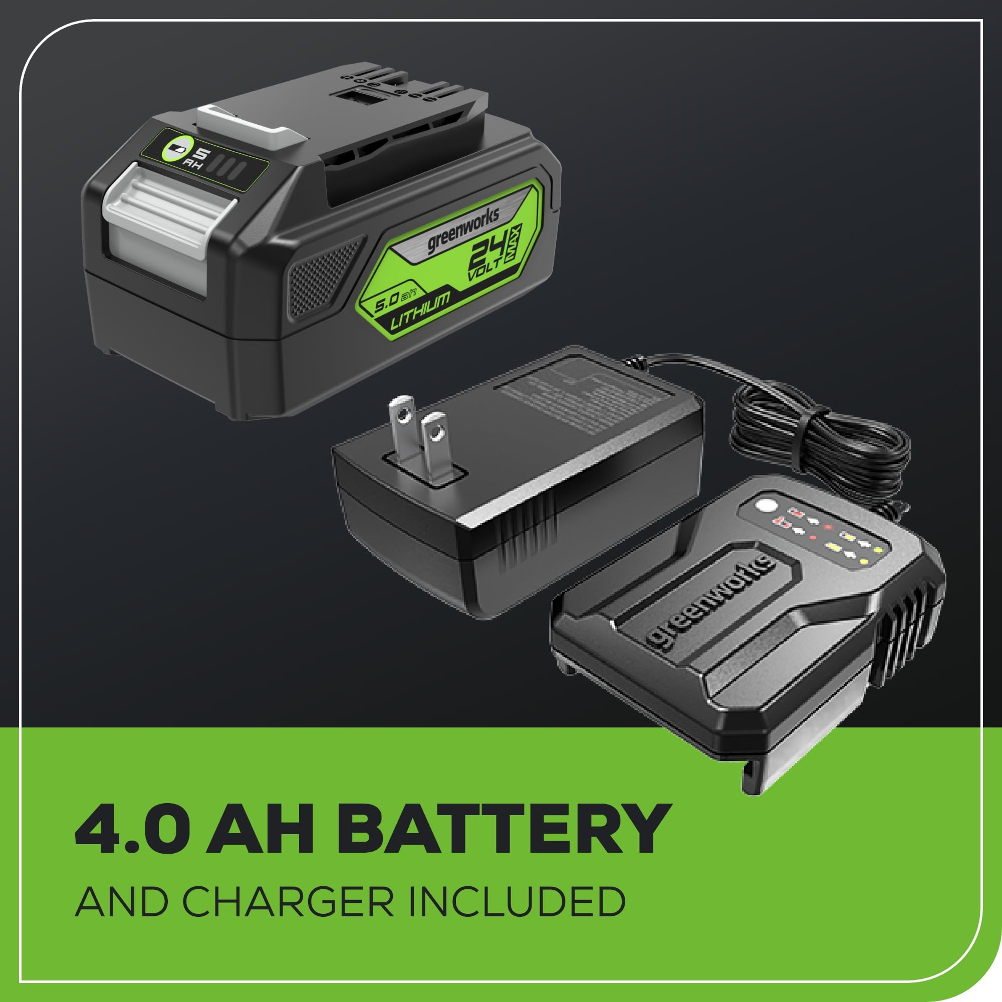 Greenworks Kit pistola termica senza fili da 24 V, batteria da 4,0 Ah e caricabatterie inclusi, strumento ad aria calda, massimo 538 ℃ con 3 ugelli per casa, garage, esterni