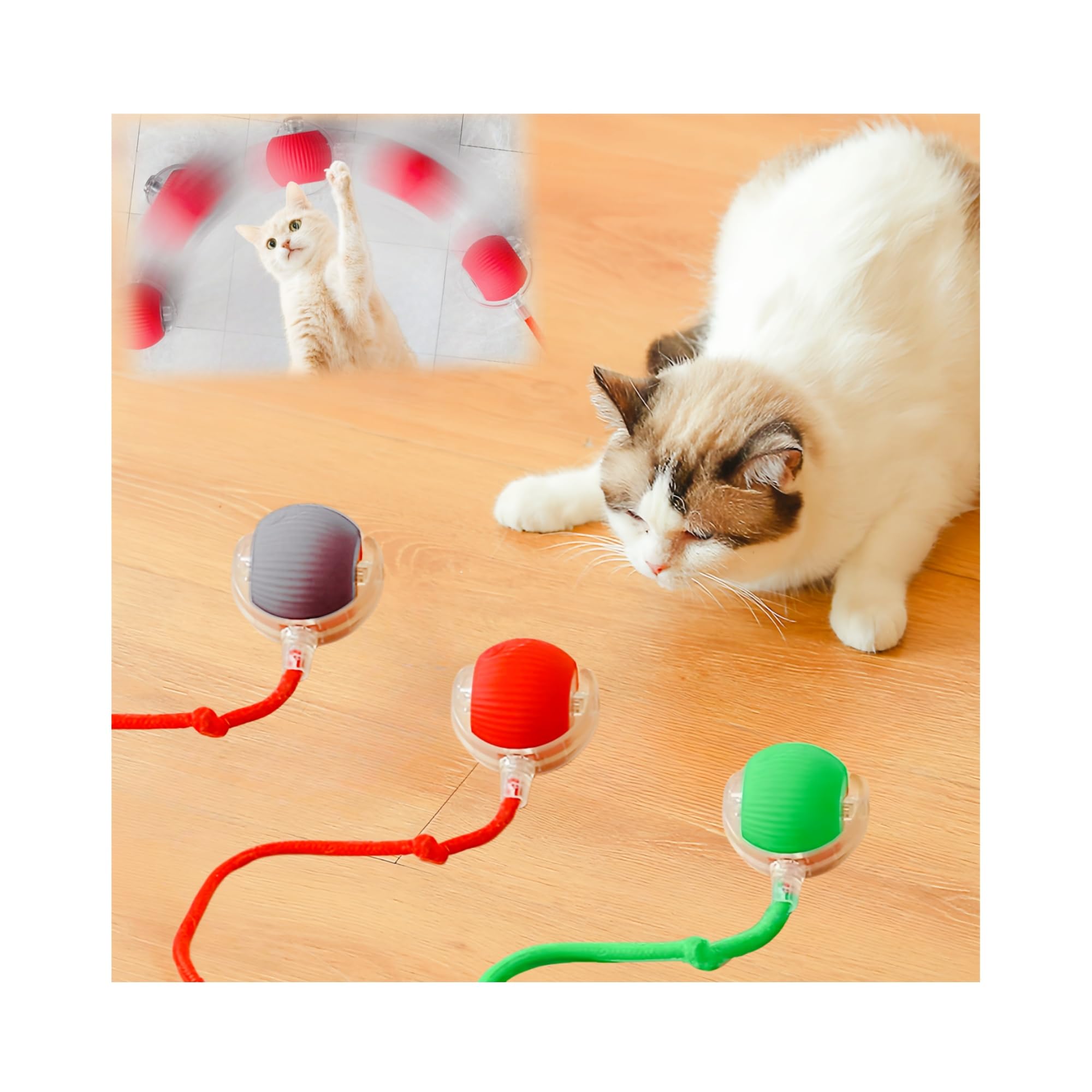 ZONCIHO Interactive Cat Toys for Indoor Cats, Agility Move Cat Balls,Motion Activated Cat Balls, Cat Toys for Bored Indoor Cats(3 pcs Colors)