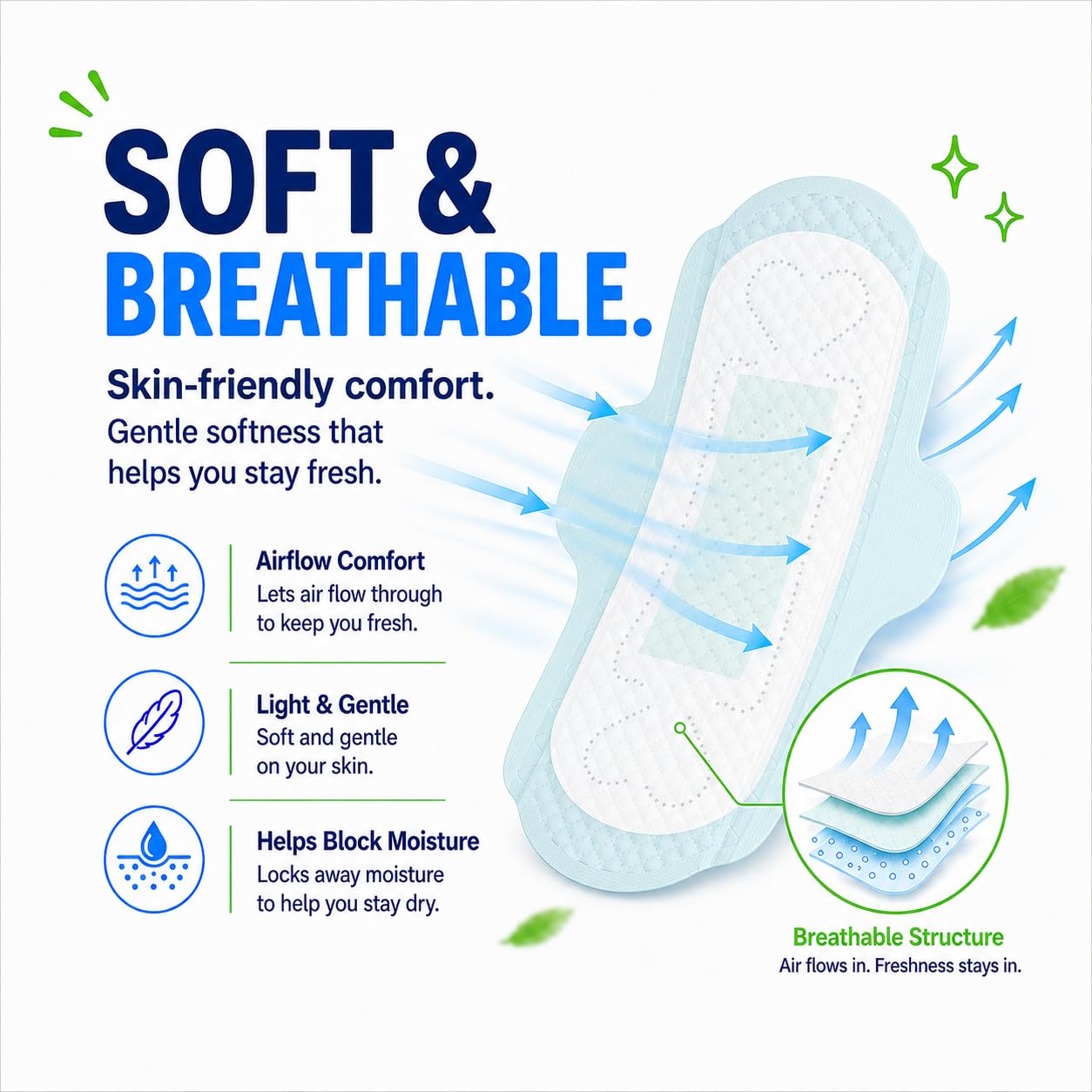 BST Pads - Almohadillas sanitarias femeninas camelia para mujer, mini absorción, almohadillas ultrafinas naturales frescas con alas para mujer, talla 20