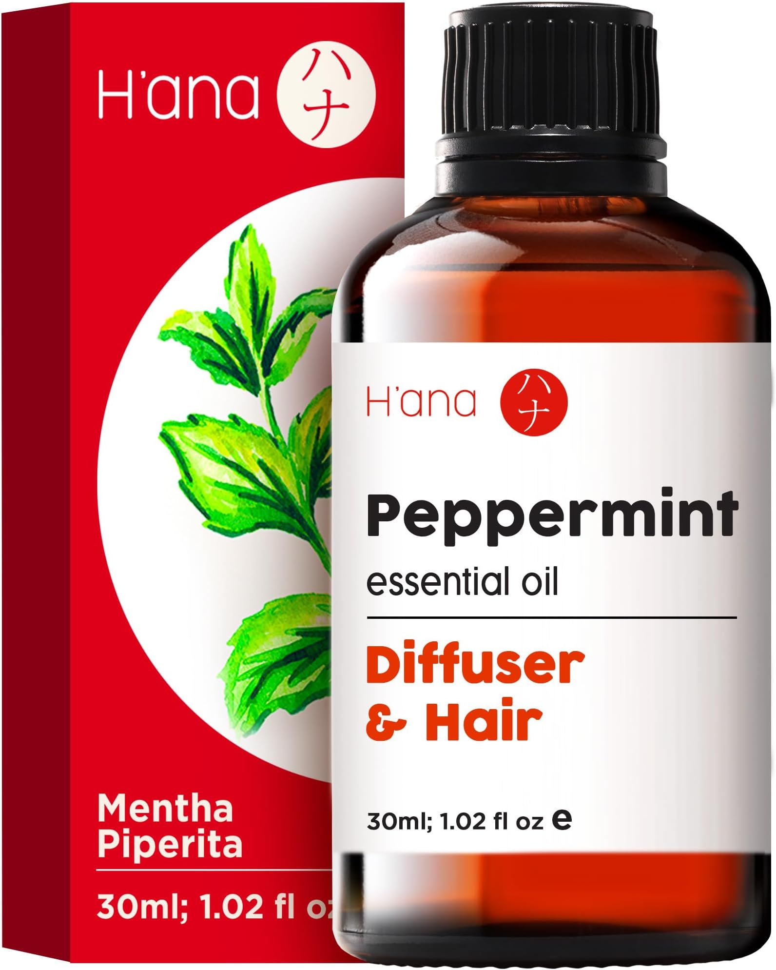 H'ana (Peppermint) - Peppermint Essential Oil - A Cooling Gust That Blows You Away (30ml) - 100% Pure Therapeutic Grade Peppermint Oil