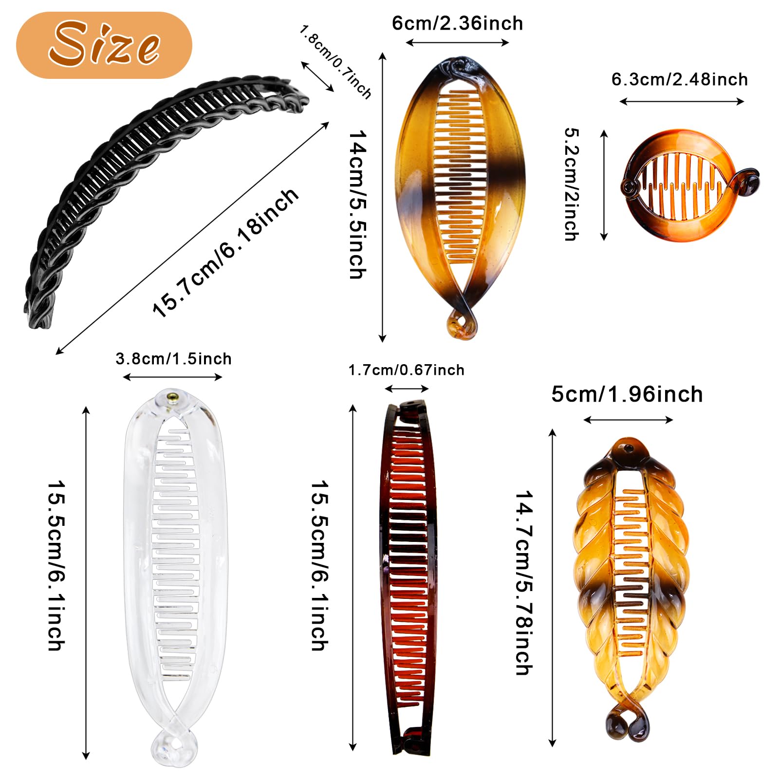 Banana Hair Clips Set 18 Pieces Fishtail Comb Double Clincher for Women Girls Amazon.com : 18 Pieces Banana Hair Clips Classic French Hair  main image 3