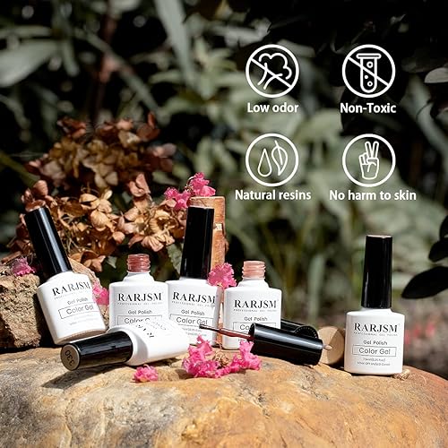 Miniatura 2 de RARJSM Juego de 6 esmaltes de gel color nude, esmalte de uñas de gel de gelatina morada, transparente, albaricoque, naranja, marrón, café, verano,