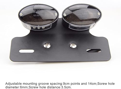 Miniatura 2 de GOOFIT Cromo motocicleta doble ojo de gato bombilla indicador de freno trasero luz trasera con señales de giro integradas reemplazo gris lámpara de