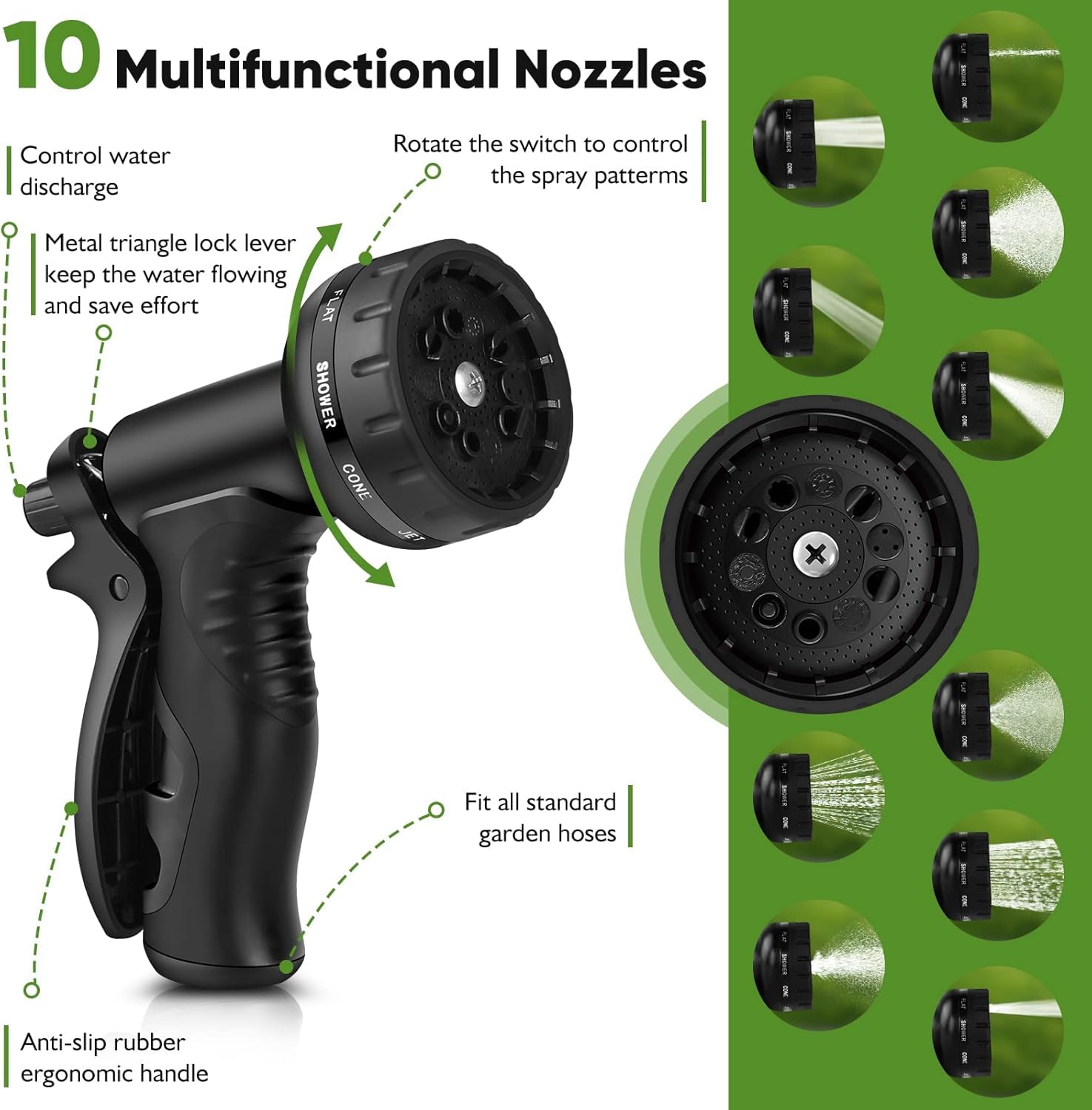 Tuzoc Metall-Gartenschlauch, 30 m, Edelstahl, robuster Wasserschlauch mit 10 Funktionen, kein Verheddern und kein Knicken, robust und flexibel, langlebig und leicht, Outdoor, Wohnmobil