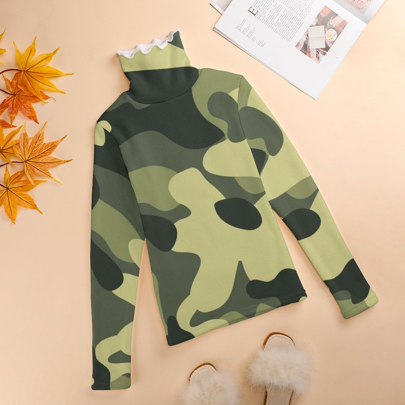 迷彩柄タートルネックセーター サイズ4 Amazon.co.jp: レディース セーター 迷彩柄 カモフラージュ (14