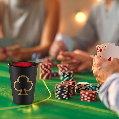 Miniatura 6 de Hoolerry 72 vasos de plástico para fiestas de casino de 9 onzas, decoración de fiesta temática de casino, póker Las Vegas, vaso de chupito, juego de