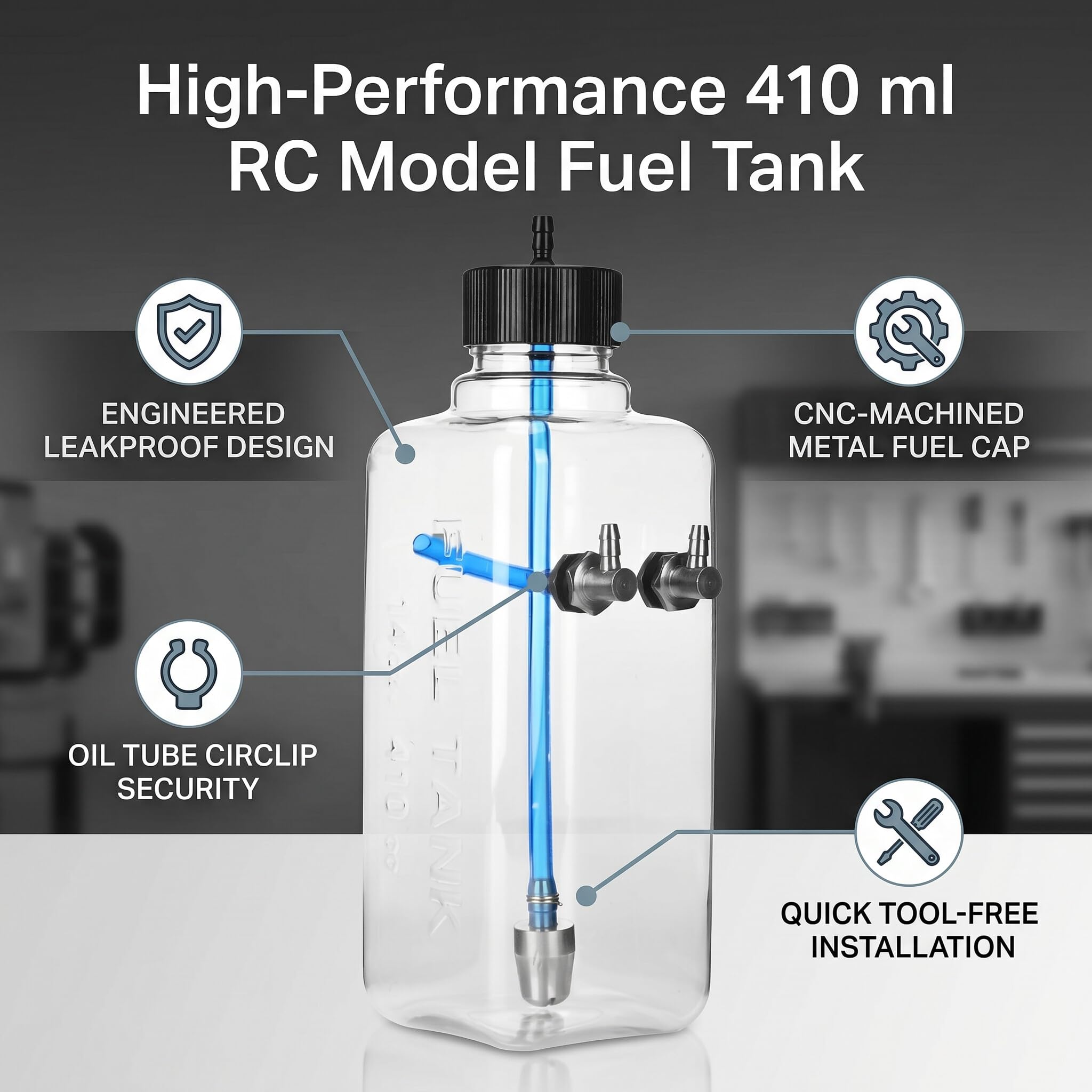 Point De Carburant Aluminium Anodisé Pour Avion RC - Bouchon De Réservoir Anti-Fuite Bouchon Rapide RC