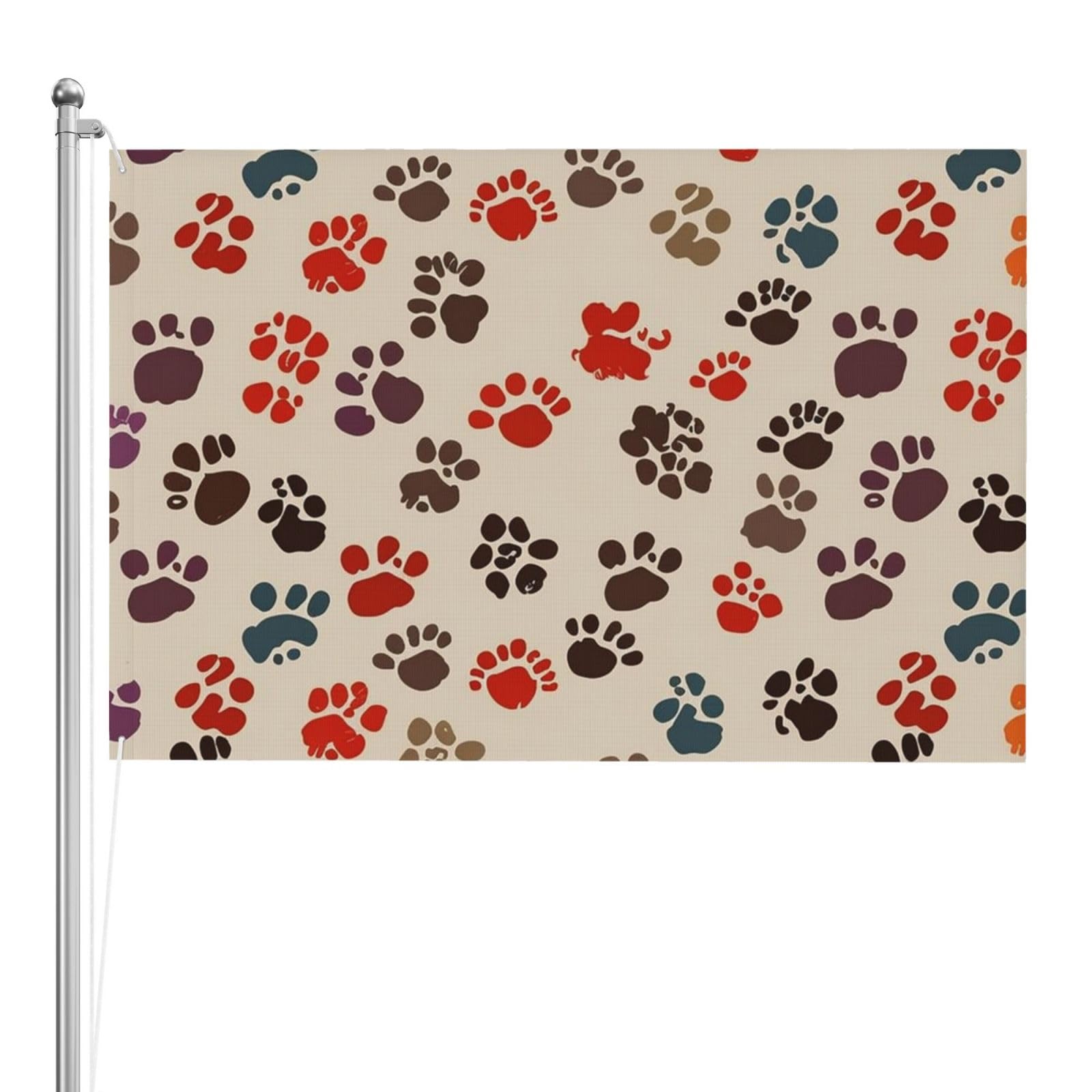 Drapeau imprimé pattes de dessin animé grand format double face durable - 8