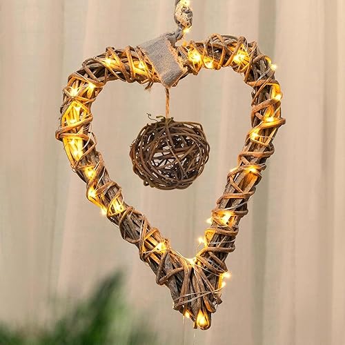 Miniatura 8 de ARTIBETTER 10 bolas decorativas de vid tejidas a mano, orbes de mimbre marrón claro de 3.93 pulgadas para árbol de Navidad, boda, cafetería, bar,