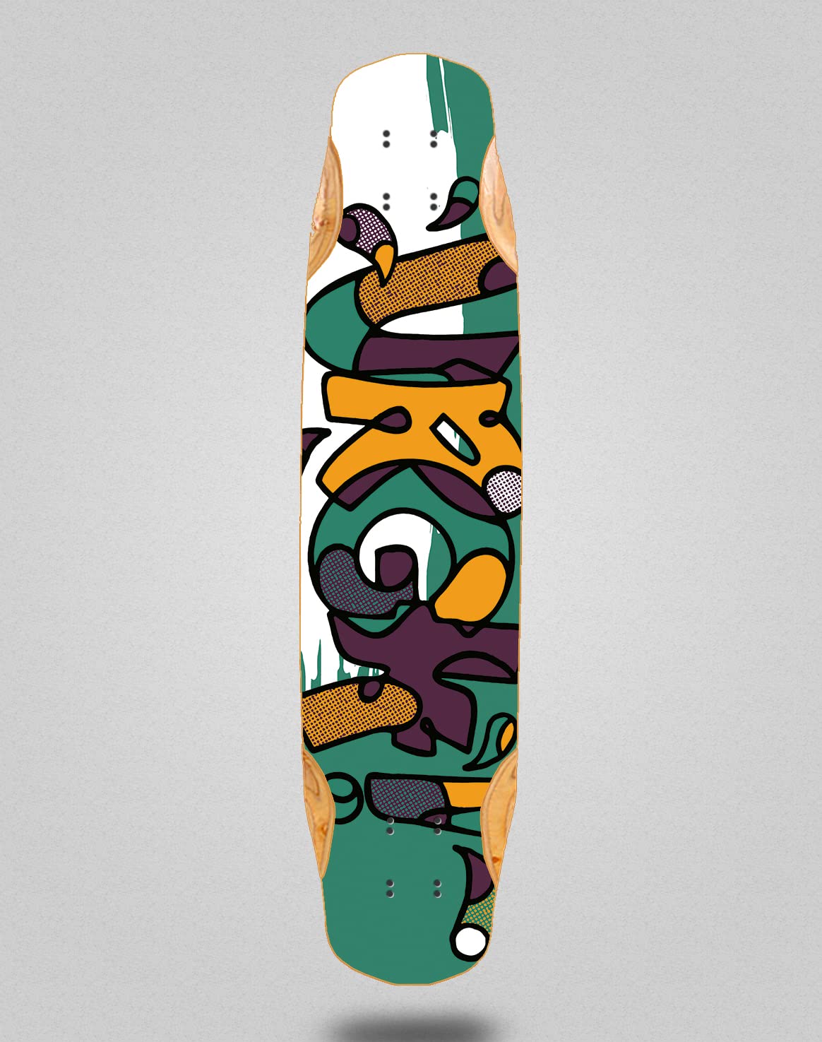 Urgh Skate Longboard Deck Mix Bamboo 38 x 8,45 Modern Green