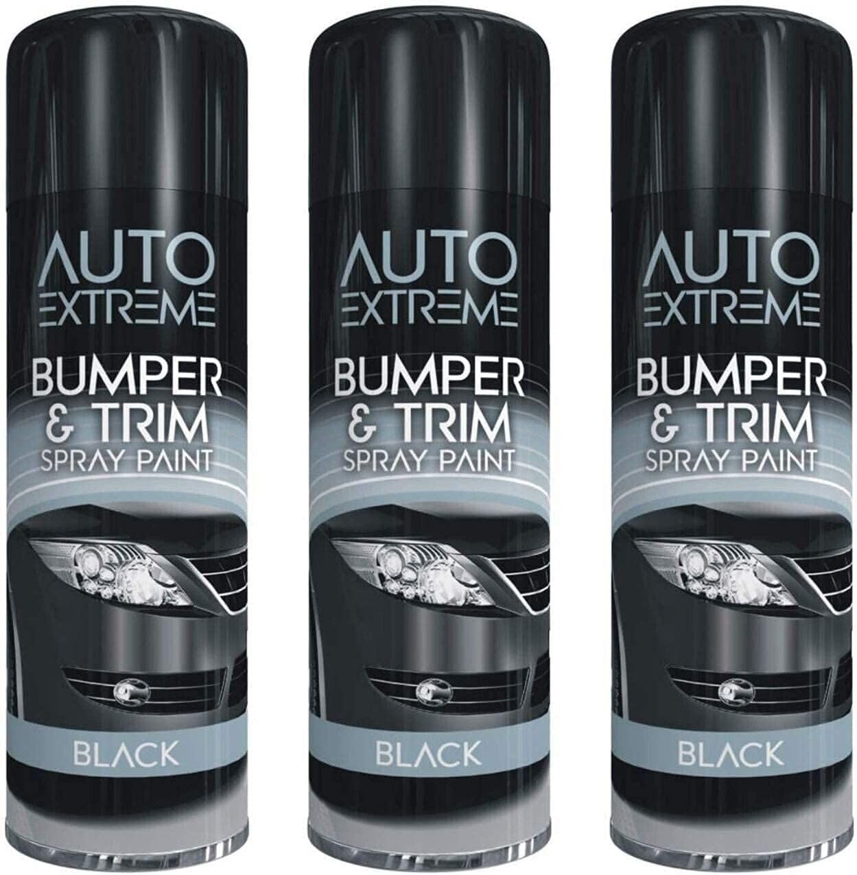 Pack Of 3 Black Auto Extreme 300Ml Bumper And Trim Spray Paint Restorer Car Van Bike Paint (Pack Of 3)