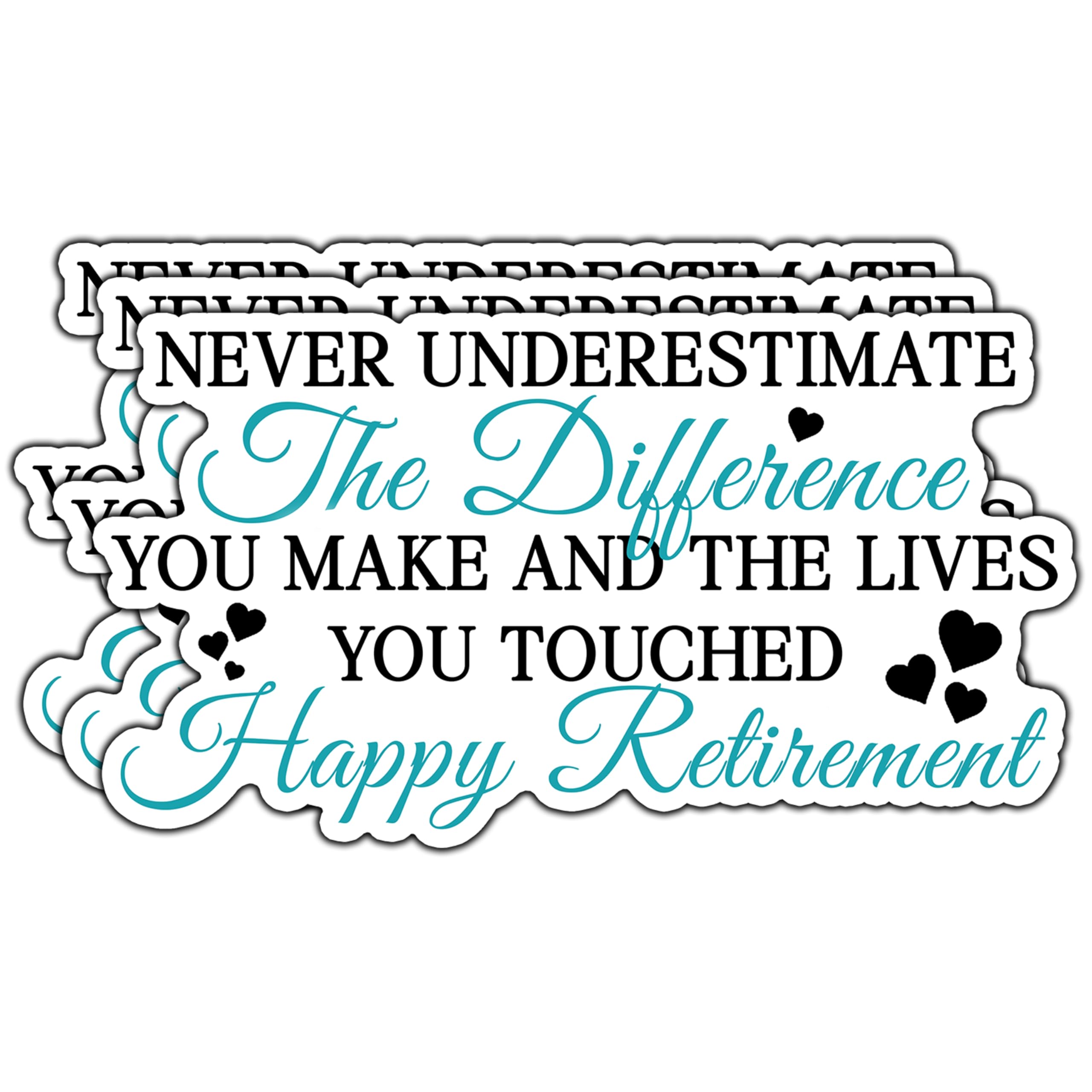 Photo 1 of (3Pcs) Never Underestimate The Difference You Make Inspirational Sticker Motivational Quote Stickers Waterproof Vinyl Decal for Tumbler Water Bottle Laptop Phone Case Notebook Size 3x1.6 Inches
