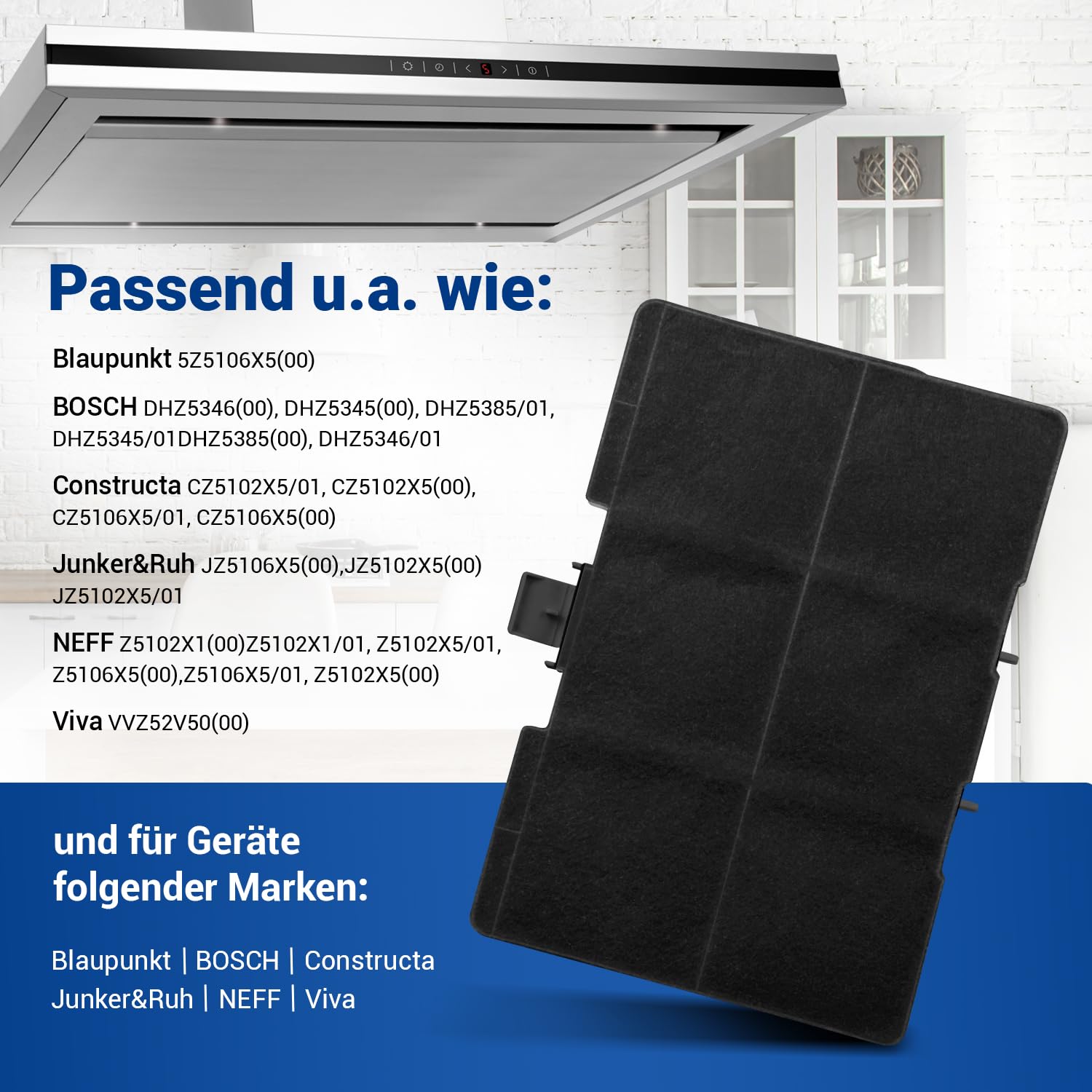 VIOKS Filter Set Ersatz für Constructa 11041790 für Dunstabzugshaube