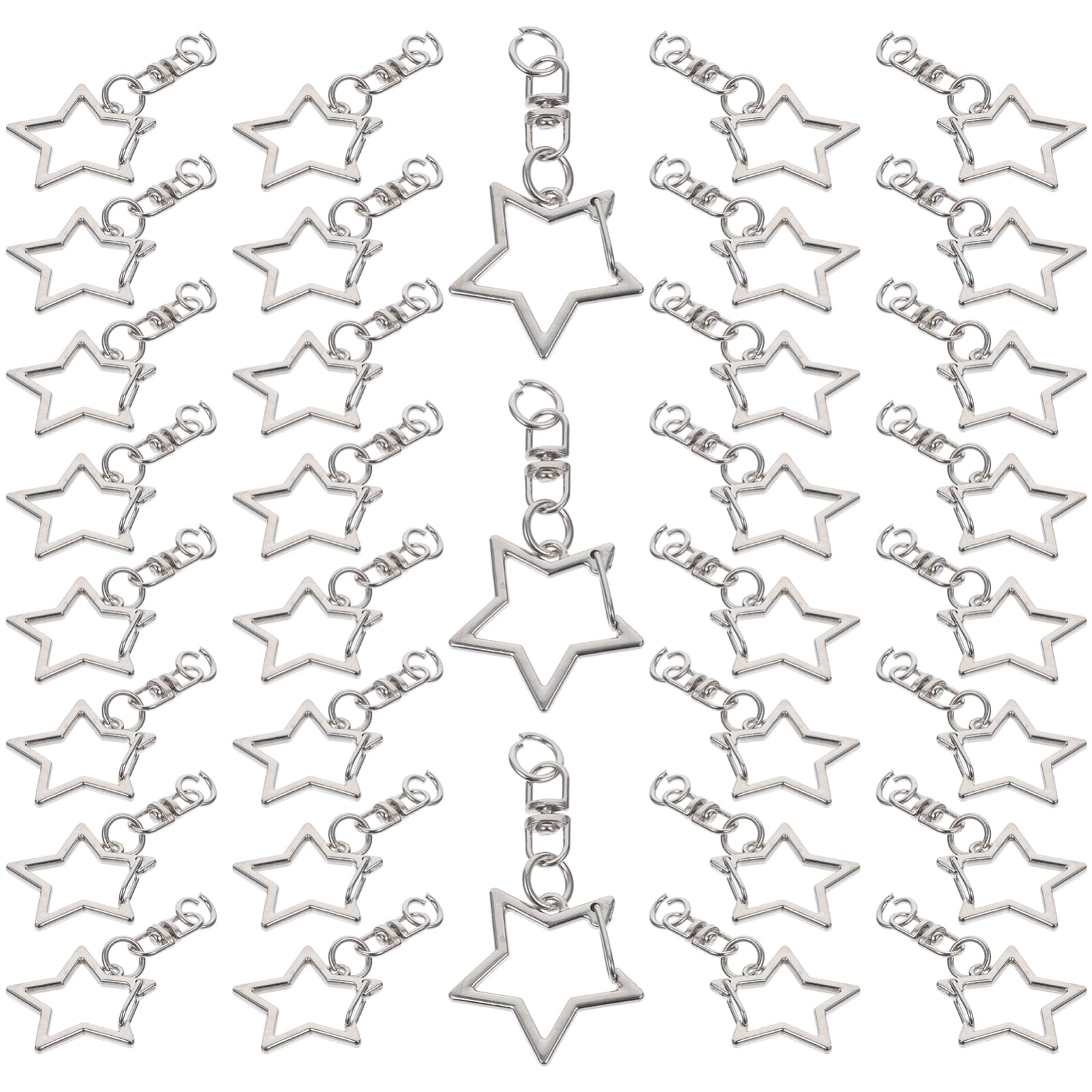DOITOOL 60Pcs Metal Star Shaped Keychain Clips Swivel Lobster Clasp Snap Hooks for DIY Crafts Keychains Lanyards and Pet Collars Versatile Hanging Buckles for Home Office