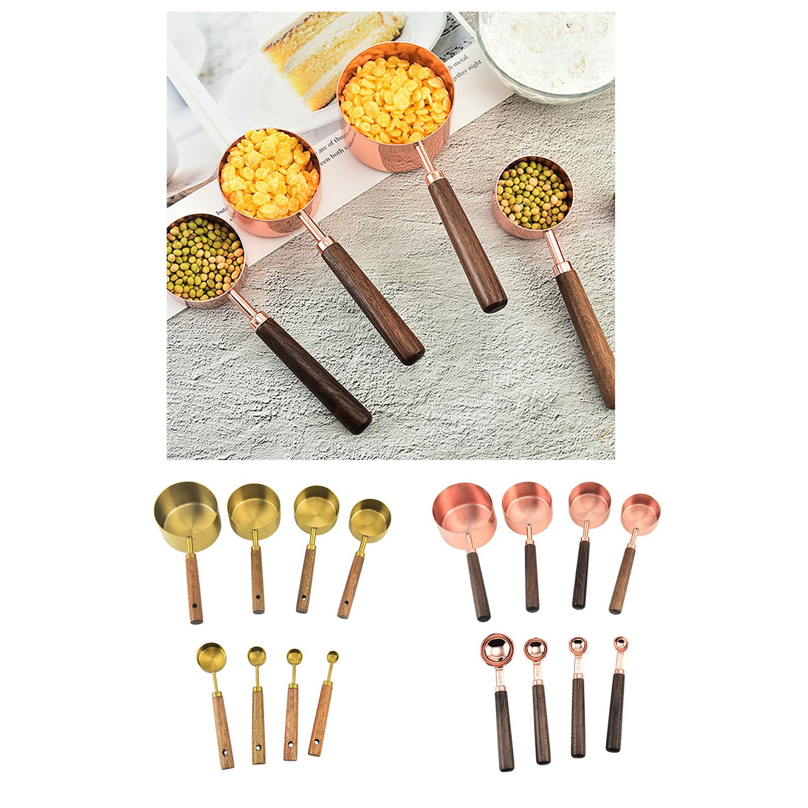8 cucharas medidoras de café de acero inoxidable, cucharadas de taza pequeña, cucharas medidoras, herramienta de cocina, fácil de limpiar, cuchara de metal, cucharada, utensilios de cocina
