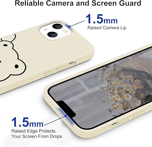 Miniatura 3 de JOYLAND Fundas compatibles con iPhone 13, diseño de oso negro a juego, funda protectora de silicona ultra delgada con forro de microfibra