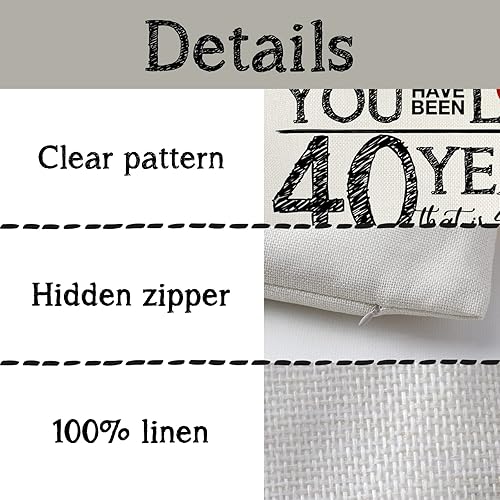Miniatura 5 de Decoraciones de cumpleaños número 40 para mujeres y hombres, fundas de almohada de 18 x 18 pulgadas, regalos de 40 cumpleaños para ella y él, los