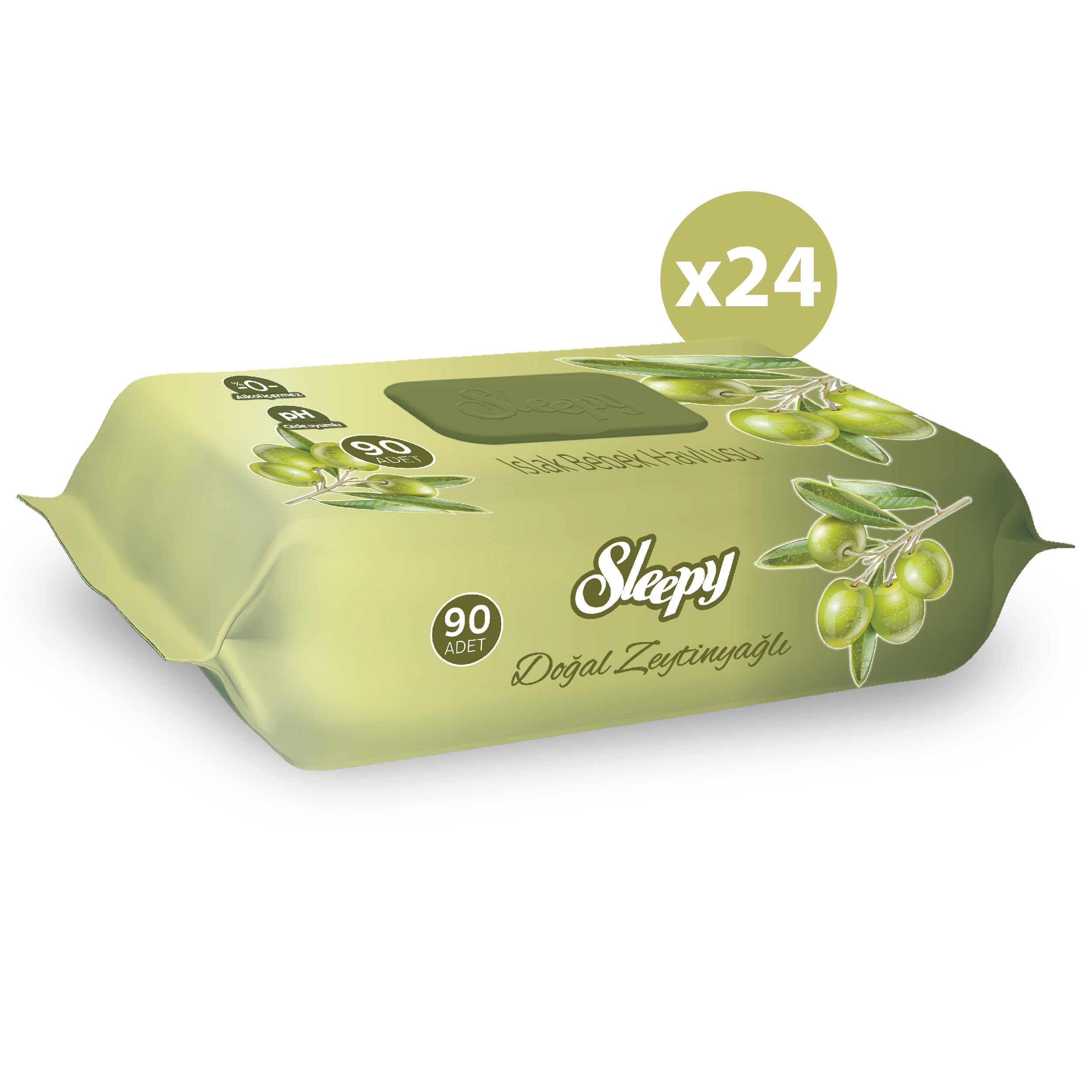 Sleepy Doğal Zeytinyağlı Islak Havlu (24 X 90 Adet)