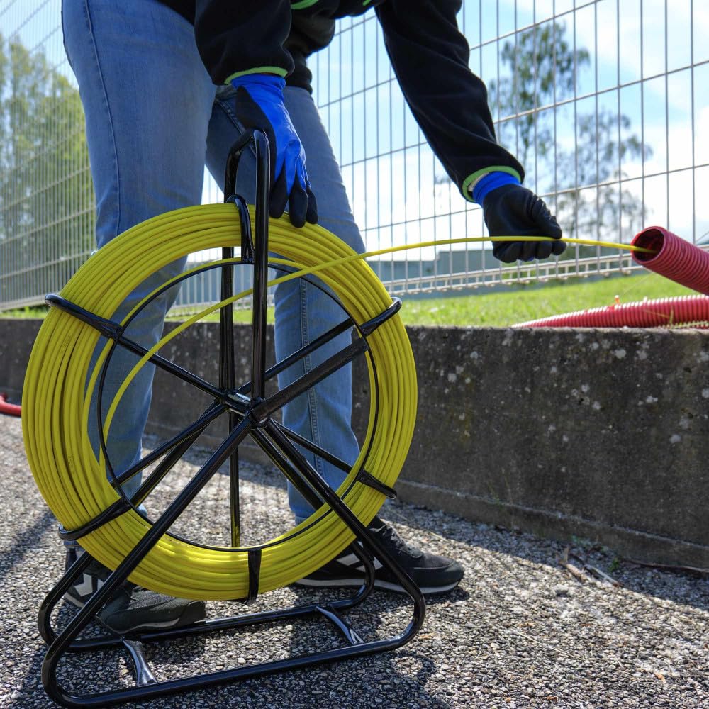 Aiguille tire fil sur dévidoir - 6mm - longueur 100m - Tire câble électricien Fibre de verre