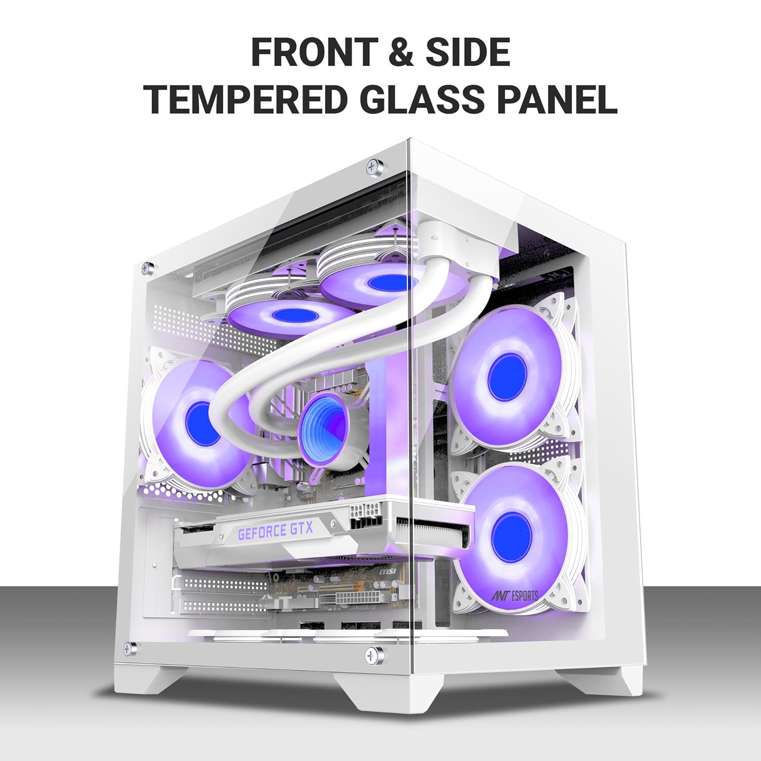 Ant Esports Crystal Z2 Mid-Tower Computer Case/Gaming Cabinet – White | Support Micro-ATX, Mini-ITX | Pre-Installed 3 ARGB Infinity Mirror Fans 46 71ObzlCTGhL. SL1500