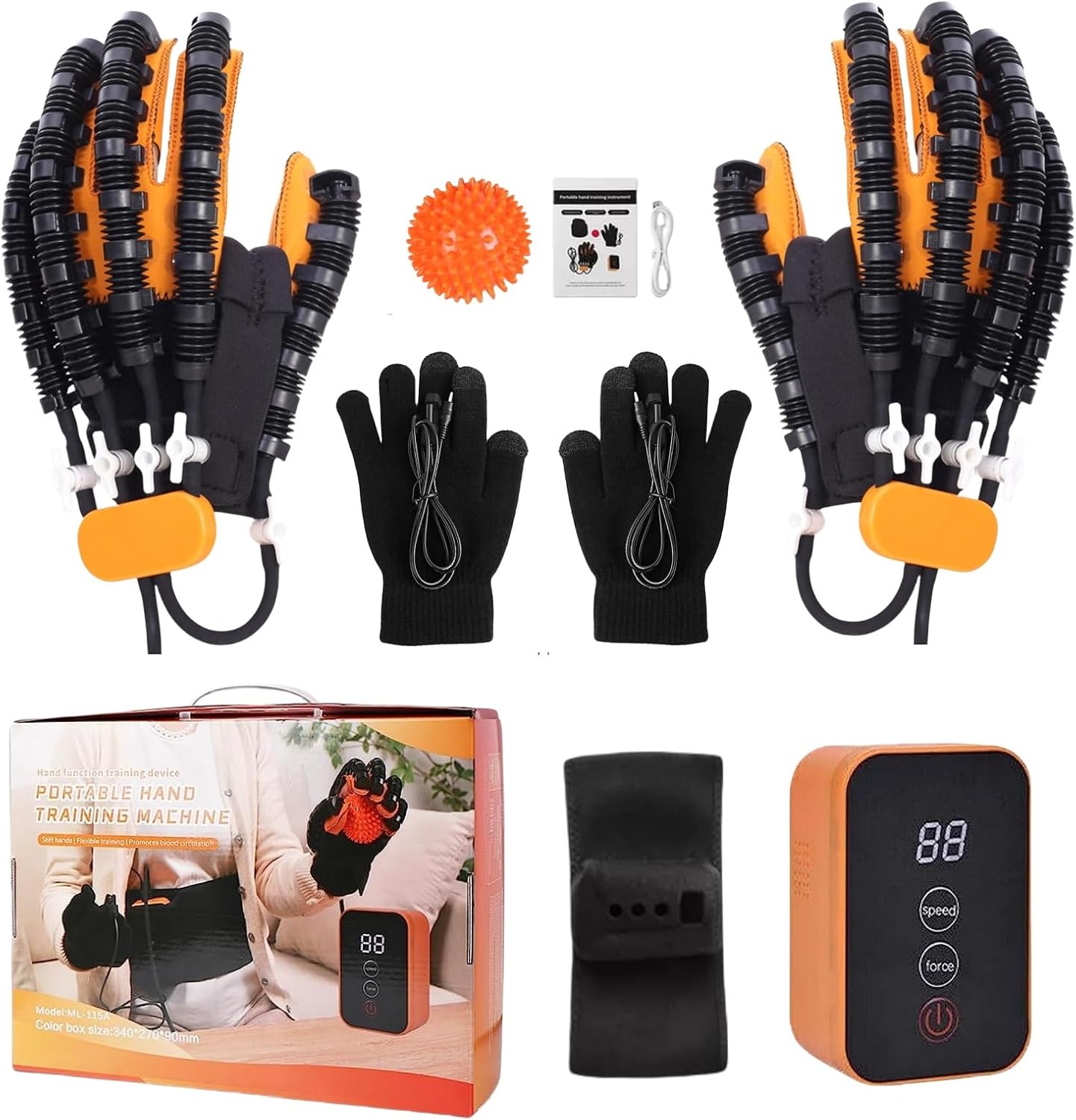 （Left+Right） Rehabilitation Gloves for Finger Function Rehab, Robot Gloves, Hand Therapy Equipment For Stroke, Stroke Hand.