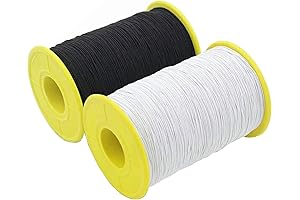 TIHOOD 800 Yards Elastic Thread Spooky Black Spooky White Shimmering Webbing Elastic String for Crafts