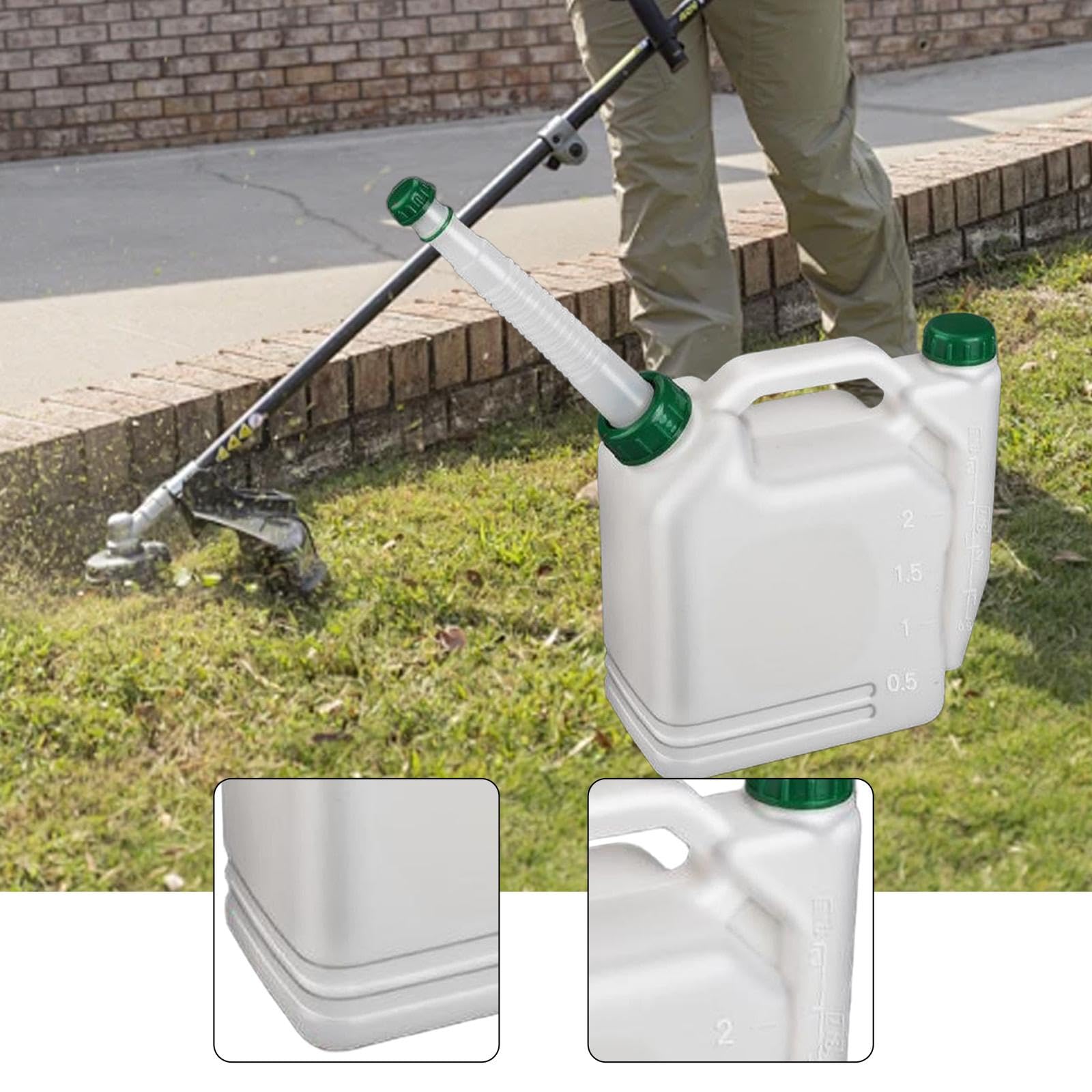 Bouteille de mélange d'huile, bidon d'essence, Moteur 2 Temps, Mesure et Distribution, Pot de Contraste Portable pour débroussailleuses et, 2 L