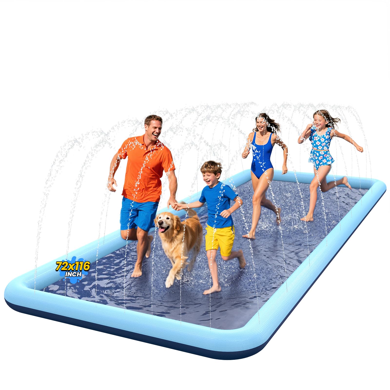 VISTOP Non-Slip Splash Pad for Kids and Dog Thicken Sprinkler Pool Summer Outdoor Water Toys - Fun Backyard