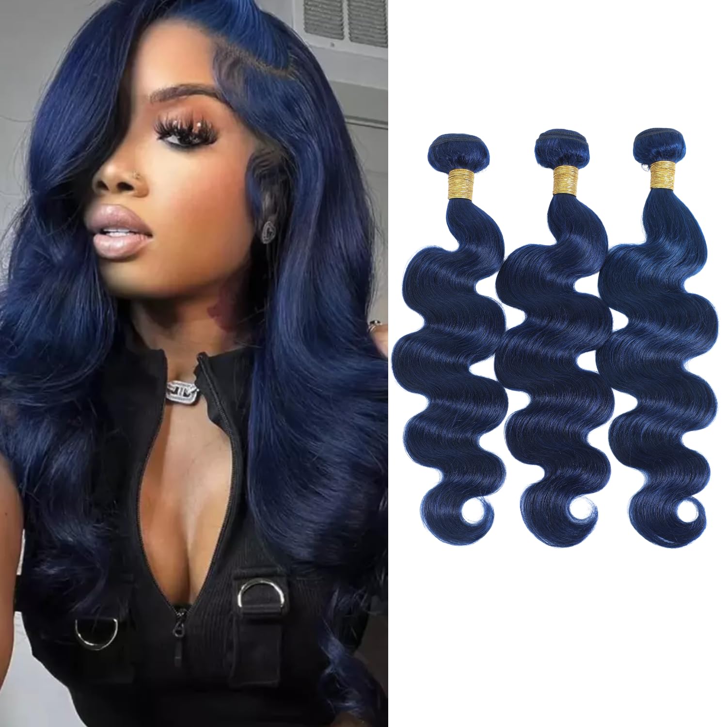 Amazon.com : Syrenlore Dark Blue Body Wave Human Hair 