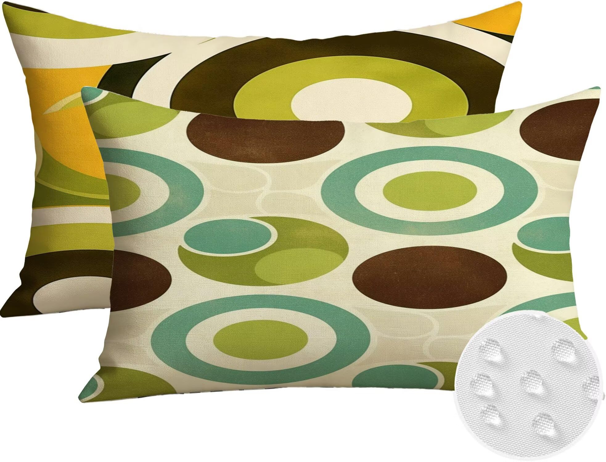 Housse de Coussin Canapé Couleur Orange 50x70cm Exterieur Impermeable Géométrie Taie D'oreiller Décoratif Aesthetic Housse Coussin Decoration pour Chambre Sofa Jardin Balcon Terrasse Lot de 2. T-2166