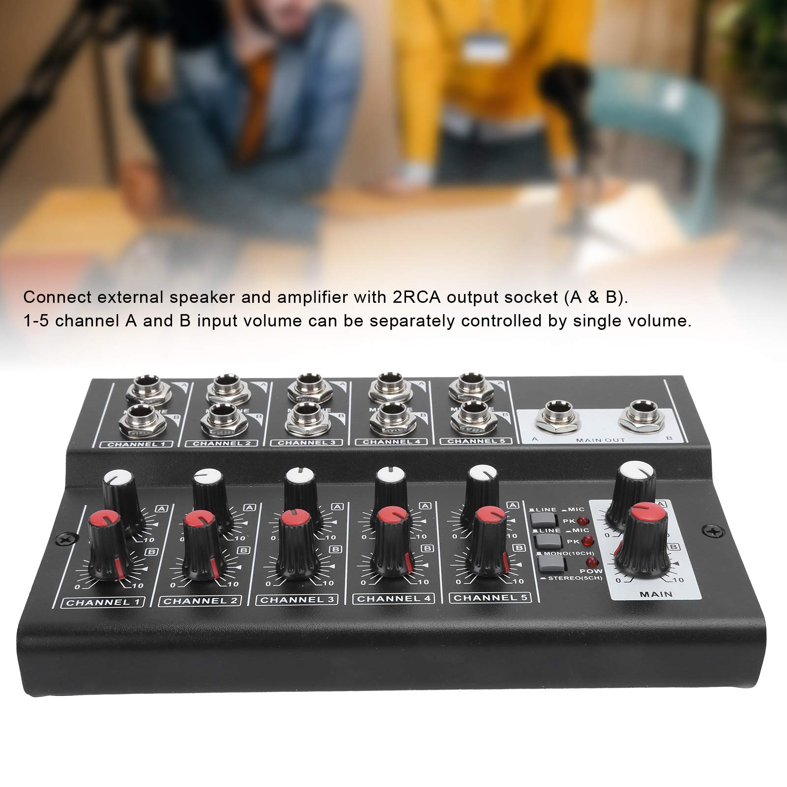 TENP Mezclador de Estéreo, Procesador de Efectos de Sonido, Mezclador de Sonido AC 100-240V, para Karaoke en Casa de Estudio Pequeño(#1)