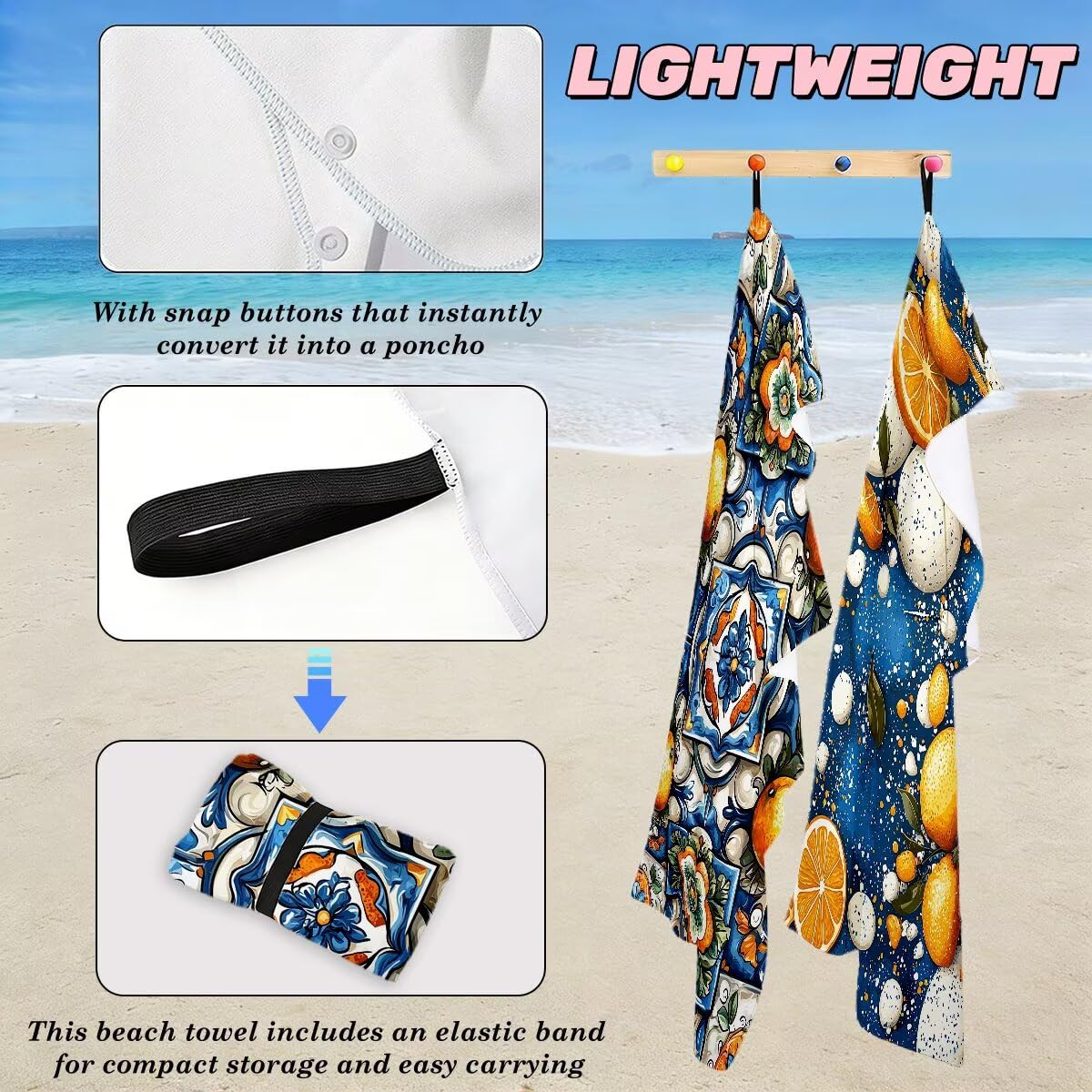 Ręcznik plażowy z mikrofibry, duży ręcznik plażowy 90 x 180 cm 2 sztuki, ręcznik gimnastyczny mężczyźni kobiety odporne na piasek ręczniki plażowe szybkoschnące ręczniki z mikrofibry akcesoria plażowe