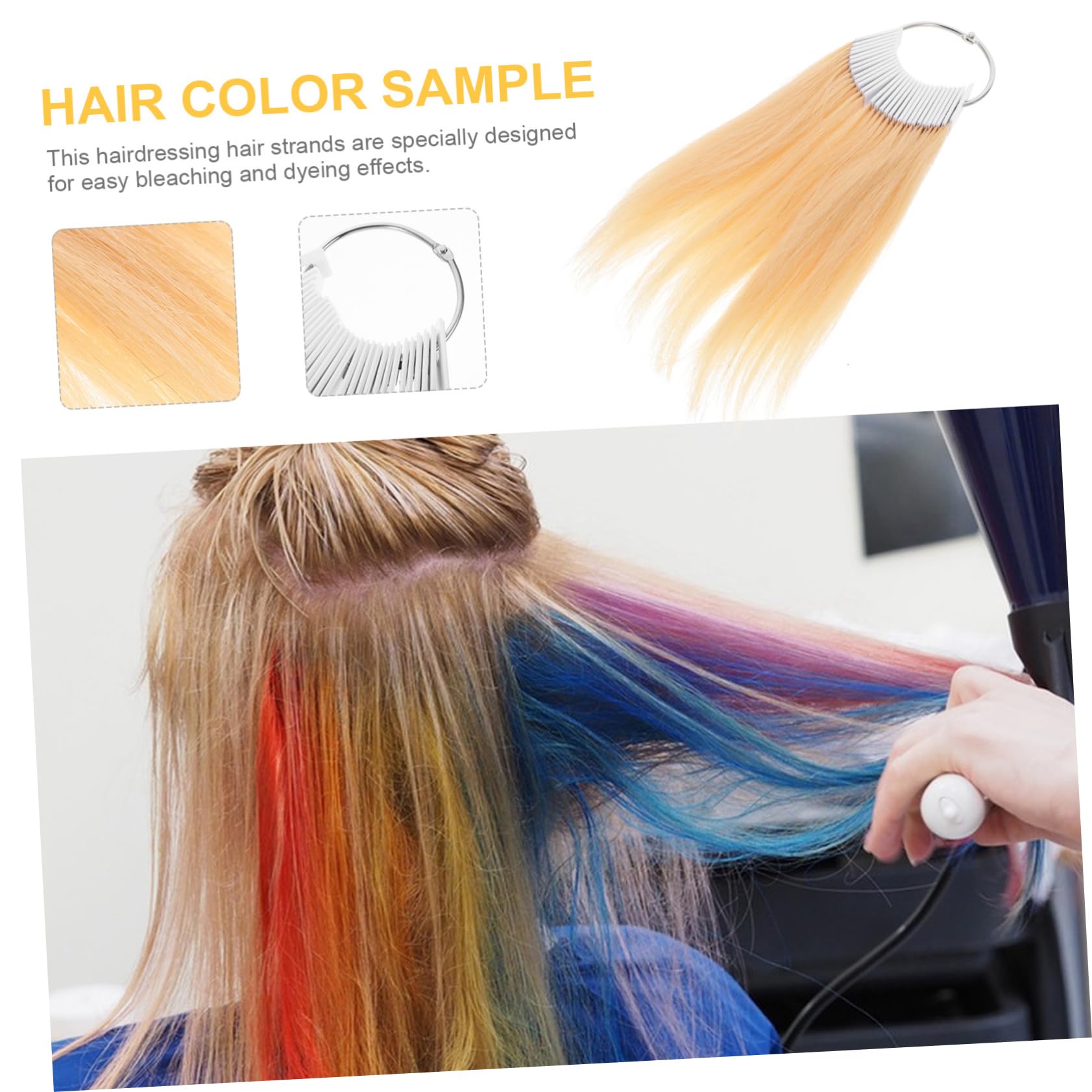 DOITOOL Nuancier de Cheveux Véritables 30pcs pour Analyse Capillaire et Échantillon de Test de Coloration, pour Coiffeurs et Particuliers