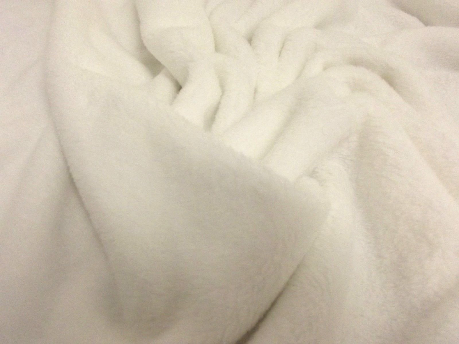 Double Sided Supersoft Cuddlesoft Velboa Fabric Material - Ivory, 1Mtr 150cmx100cm