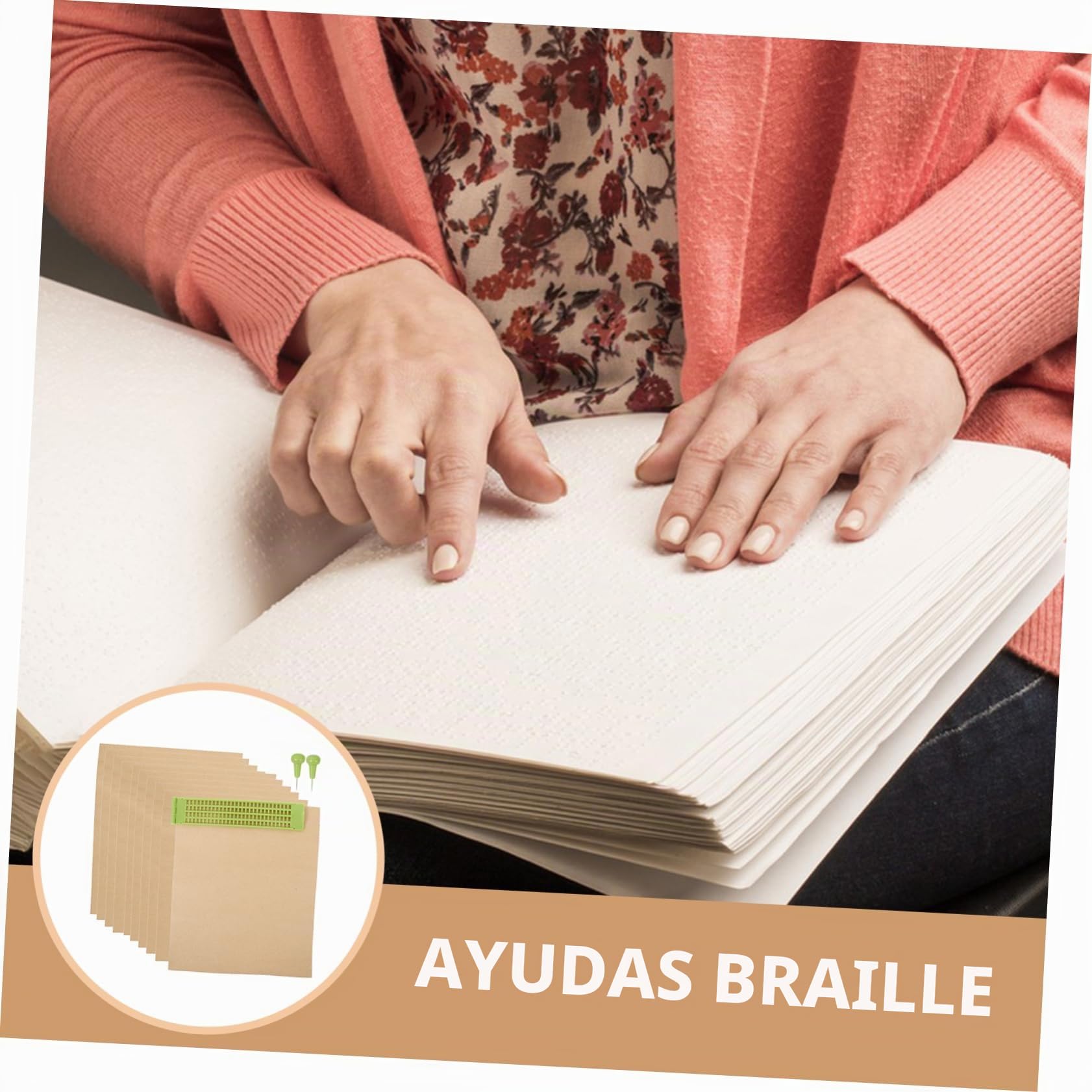 Juego De Escritura En Tablero Braille De 4 28 Hojas De Plástico Para Escribir En Braille A Ciegas Lápiz Óptico