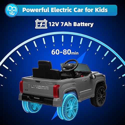 Miniatura 9 de Toyota Tundra - Auto eléctrico con licencia para niños, batería de 12 V, 7 Ah, auto eléctrico para niños, camión, maletero, control remoto,