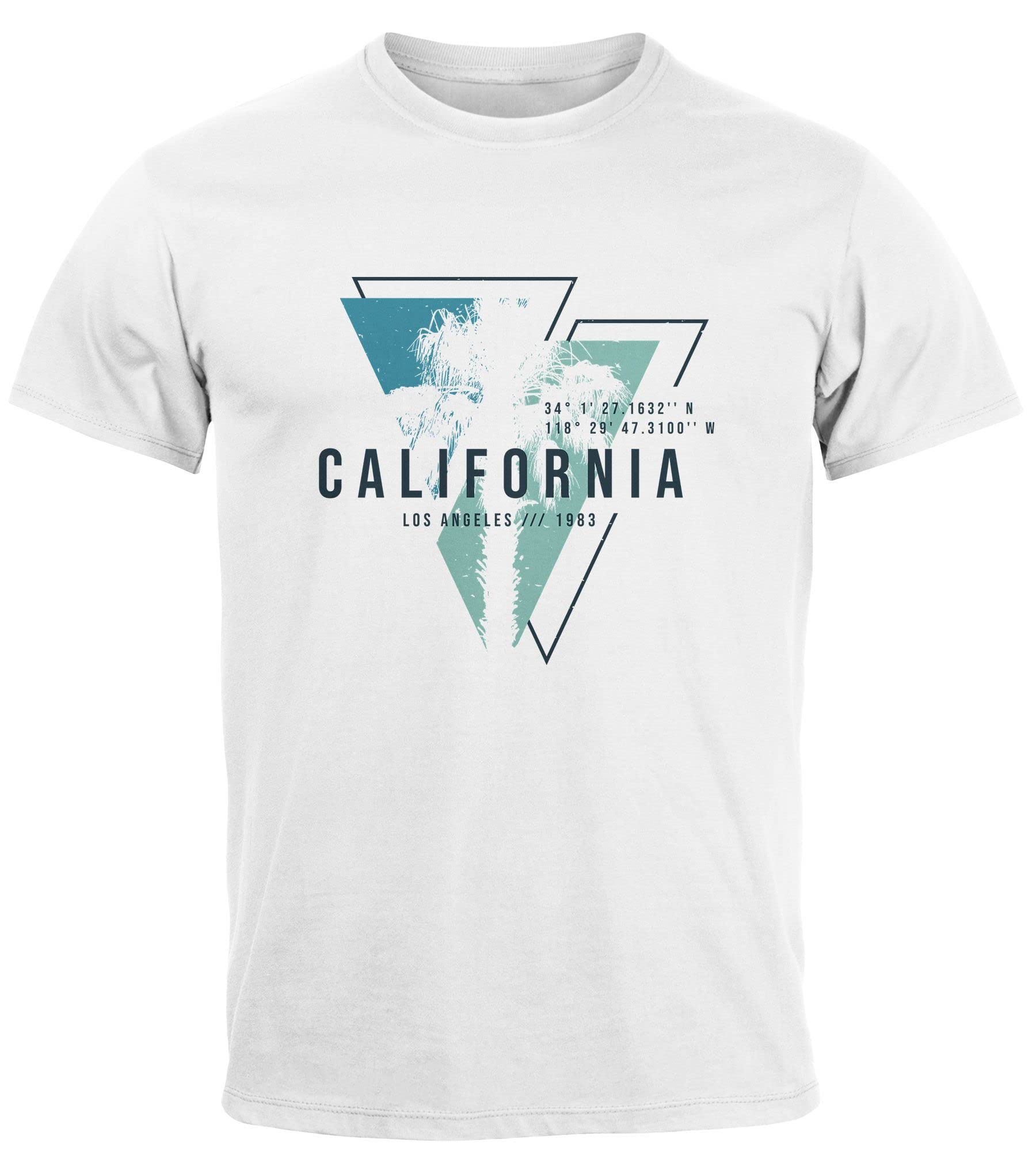 Neverless Herren T-Shirt California Los Angeles Surfing Motiv Sommer Fashion USA Streetstyle Print Aufdruck Summer Fashi
