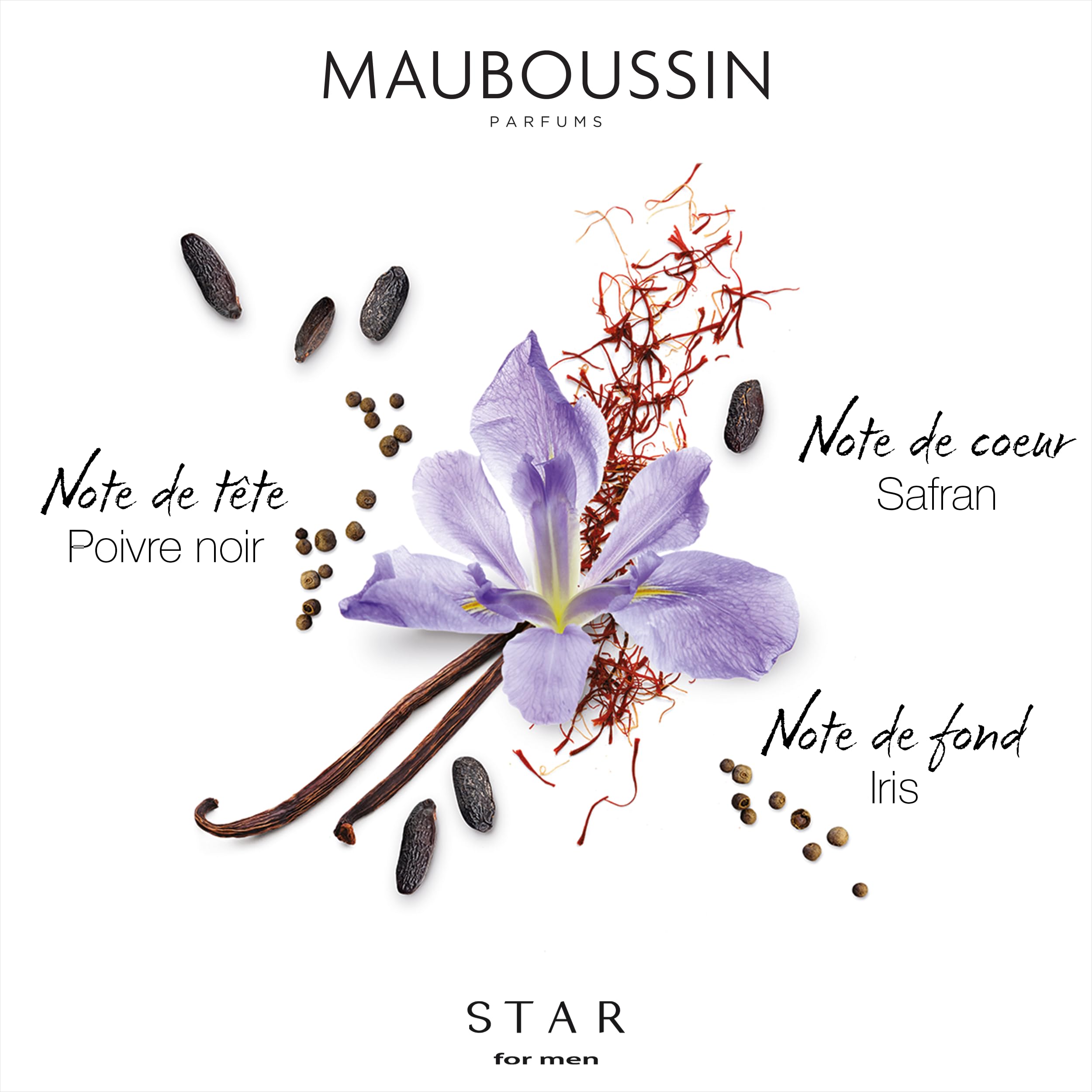 Mauboussin - Coffret Prestige Star For Men : Eau de Parfum 90ml, Gel Douche 75ml, Travel Spray 20ml & Sac Bandoulière