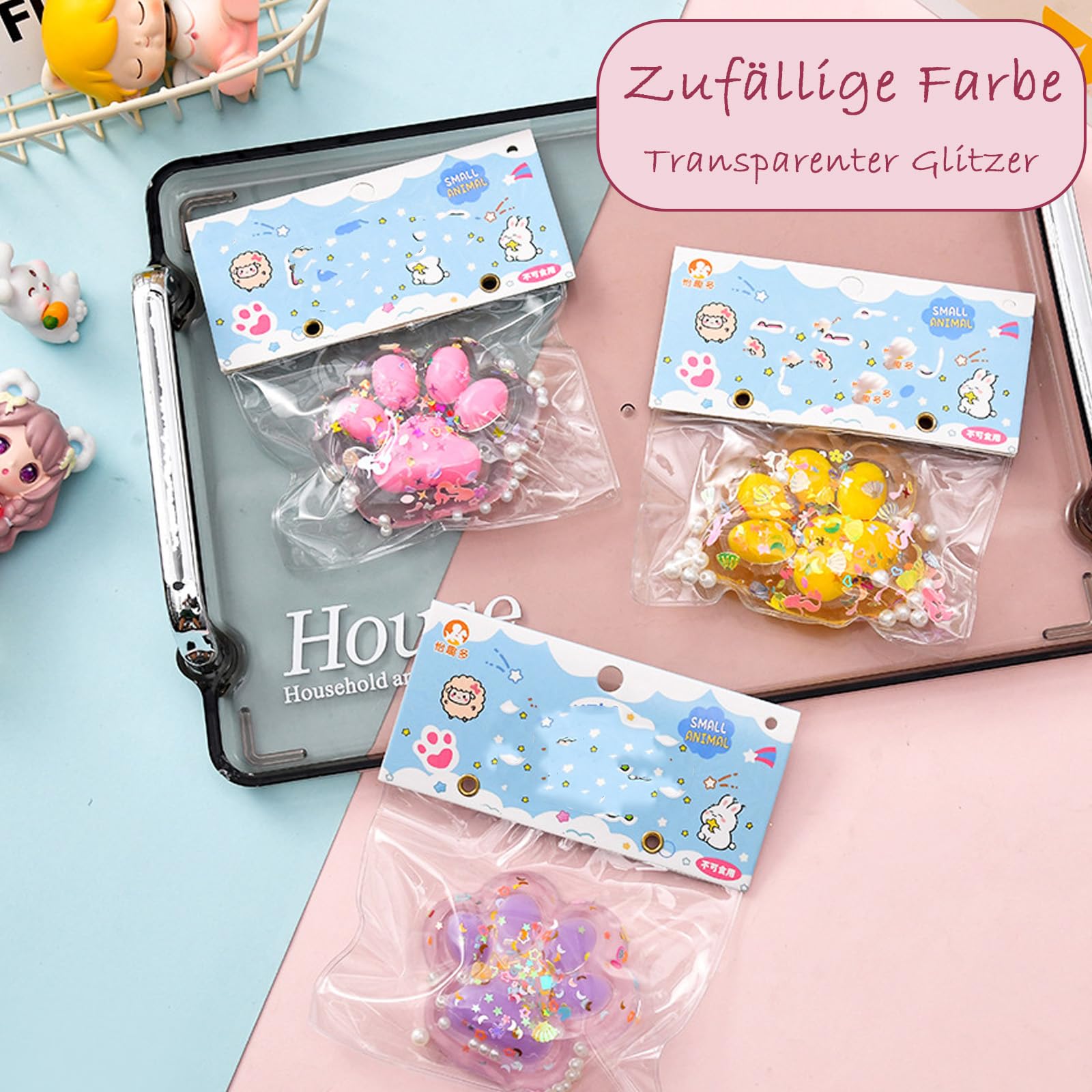 2 Stück Squishy Katzenpfoten - Sensorik Spielzeug Für Stressabbau 7cm TPR Material